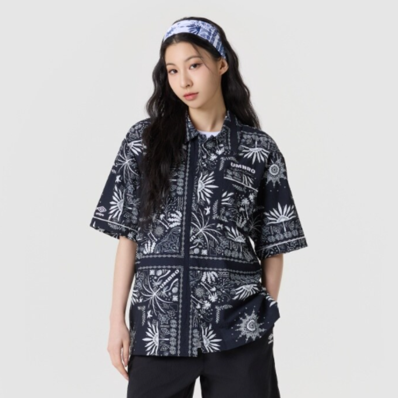 【代購】UMBRO Seersucker Paisley Short Sleeve Shirt 泡泡紗變形蟲短袖襯衫 韓系夏日襯衫