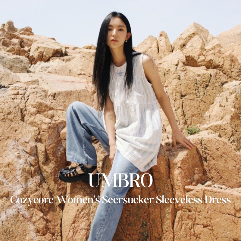 【代購】UMBRO Cozycore Women's Seersucker Sleeveless Dress 泡泡紗無袖洋裝 女款夏日連身裙
