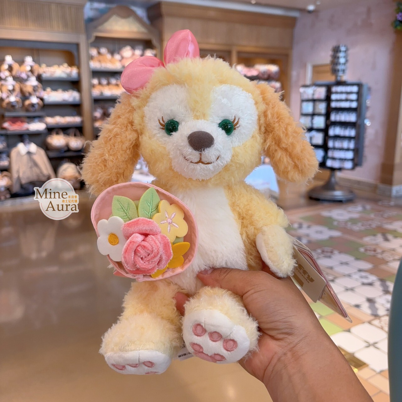 可琦安 餅乾 CookieAnn 拿捧花 花束 造型 絨毛 娃娃 玩偶 -上海迪士尼樂園