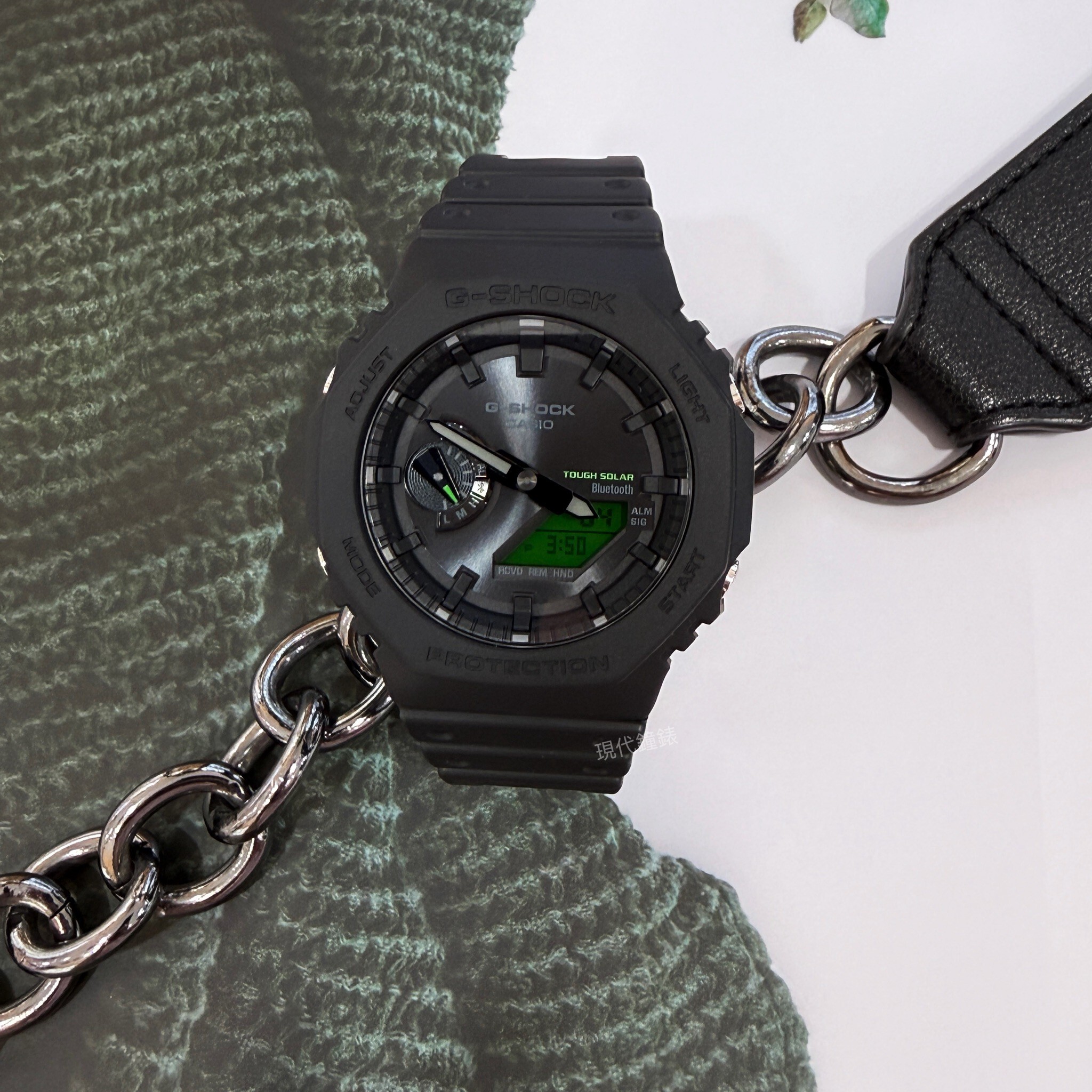 【G-SHOCK】酷黑電光綠太陽能八角錶殼電子錶 GA-B2100BEG-1A  45.4mm 現代鐘錶