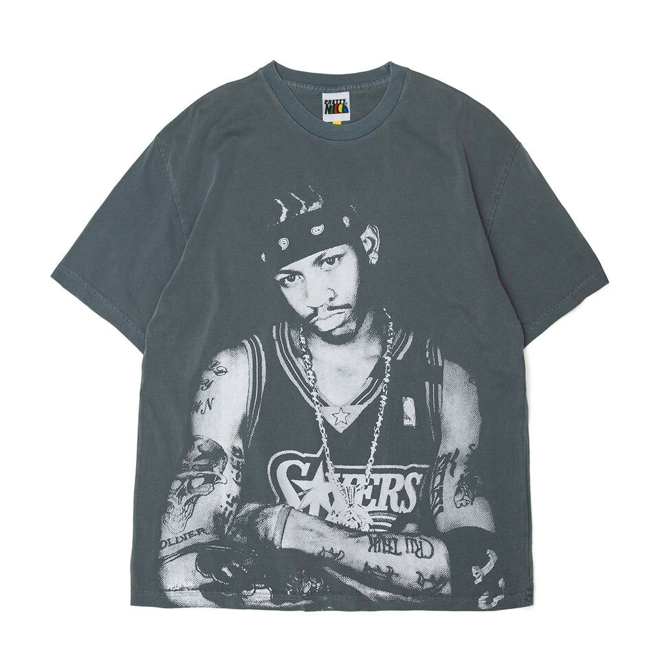 PRETTYNICE｜Ballers : The Answer Washed Tee (Gray Blue)