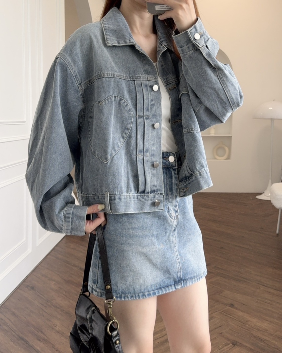 法朵Fado shop｜藏個愛心🫶🏻煙燻短版牛仔外套 852C019 兩色