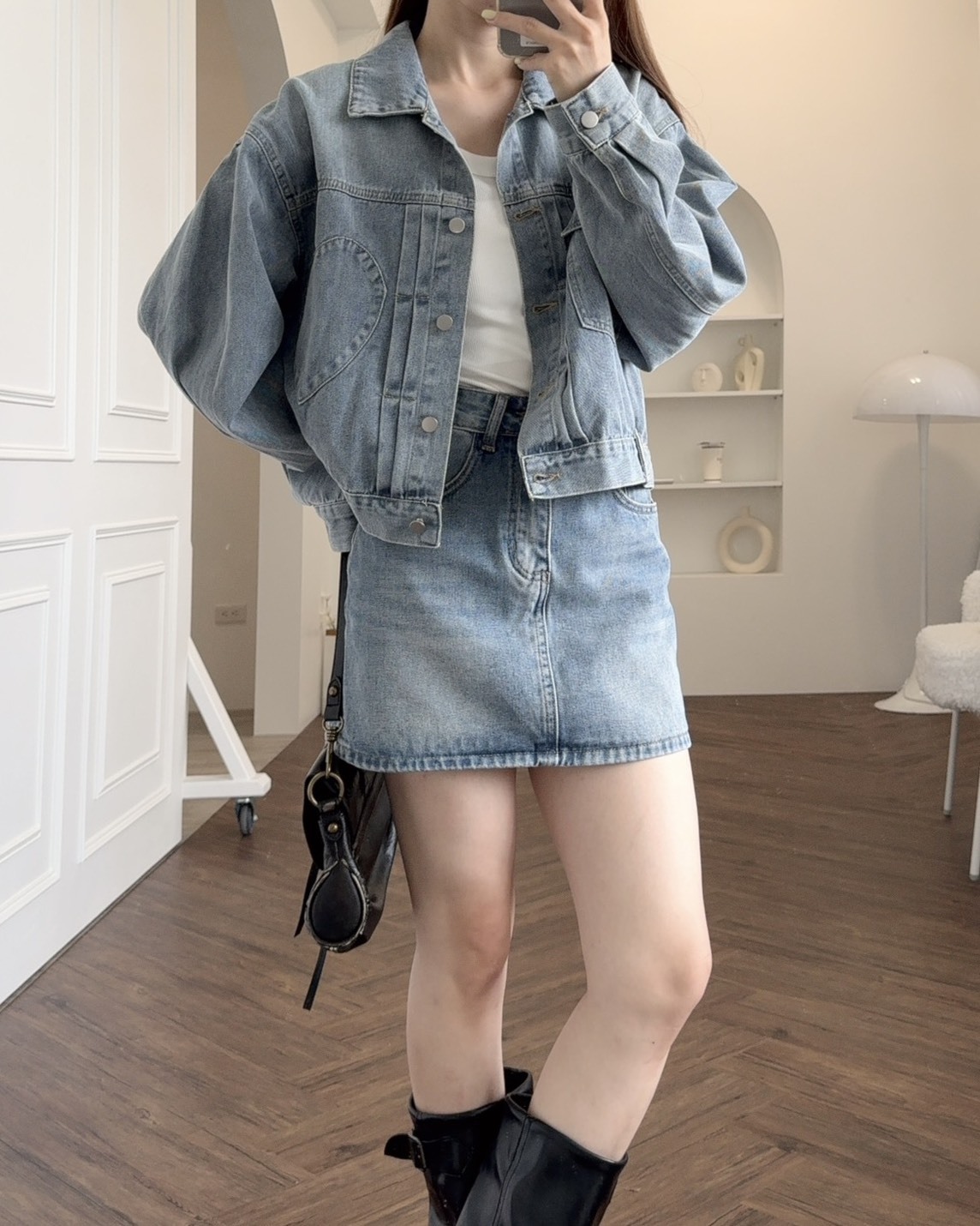 法朵Fado shop｜藏個愛心🫶🏻煙燻短版牛仔外套 852C019 兩色