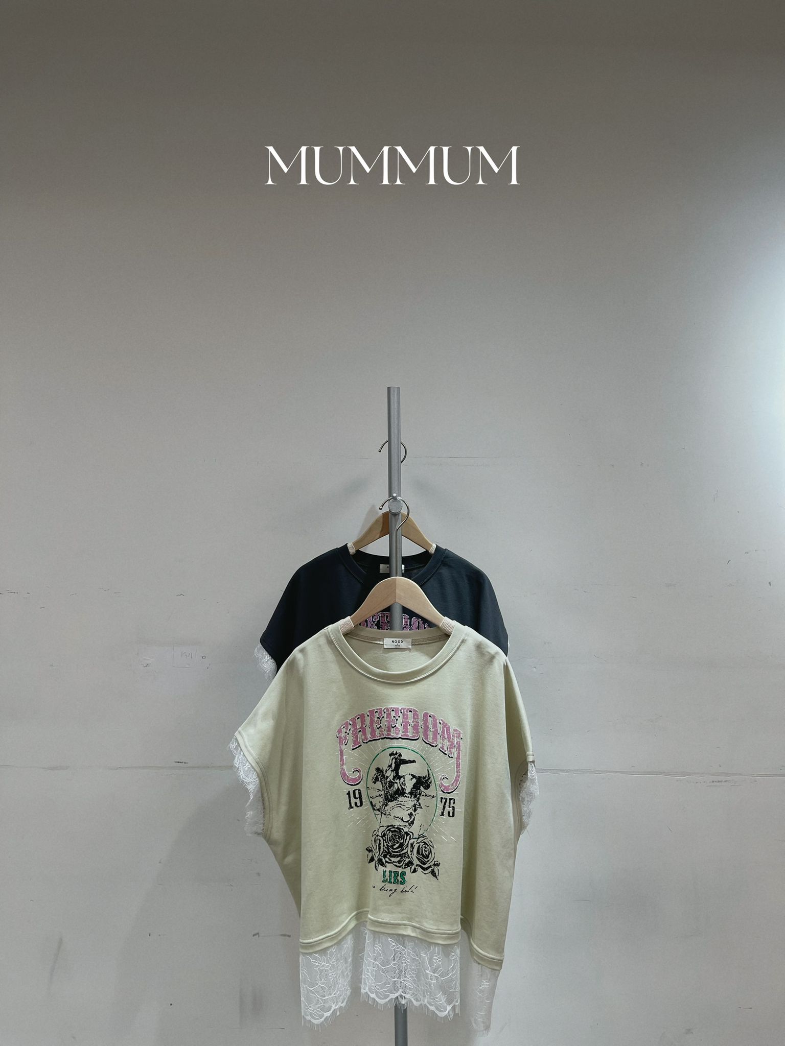 0213372a/西部圖案蕾絲袖上衣 54/54/27