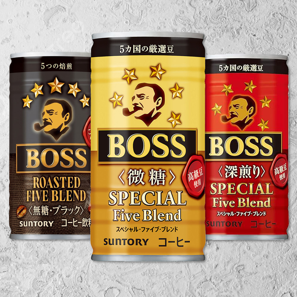 日本 Suntory BOSS 咖啡 185g 5種咖啡豆調和咖啡系列 深煎 / 微糖 / 無糖黑咖啡