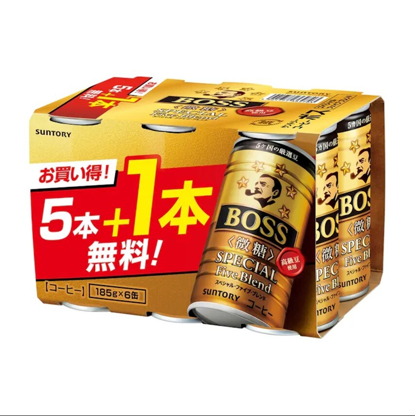 日本 Suntory BOSS 咖啡 185g 5種咖啡豆調和咖啡系列 深煎 / 微糖 / 無糖黑咖啡