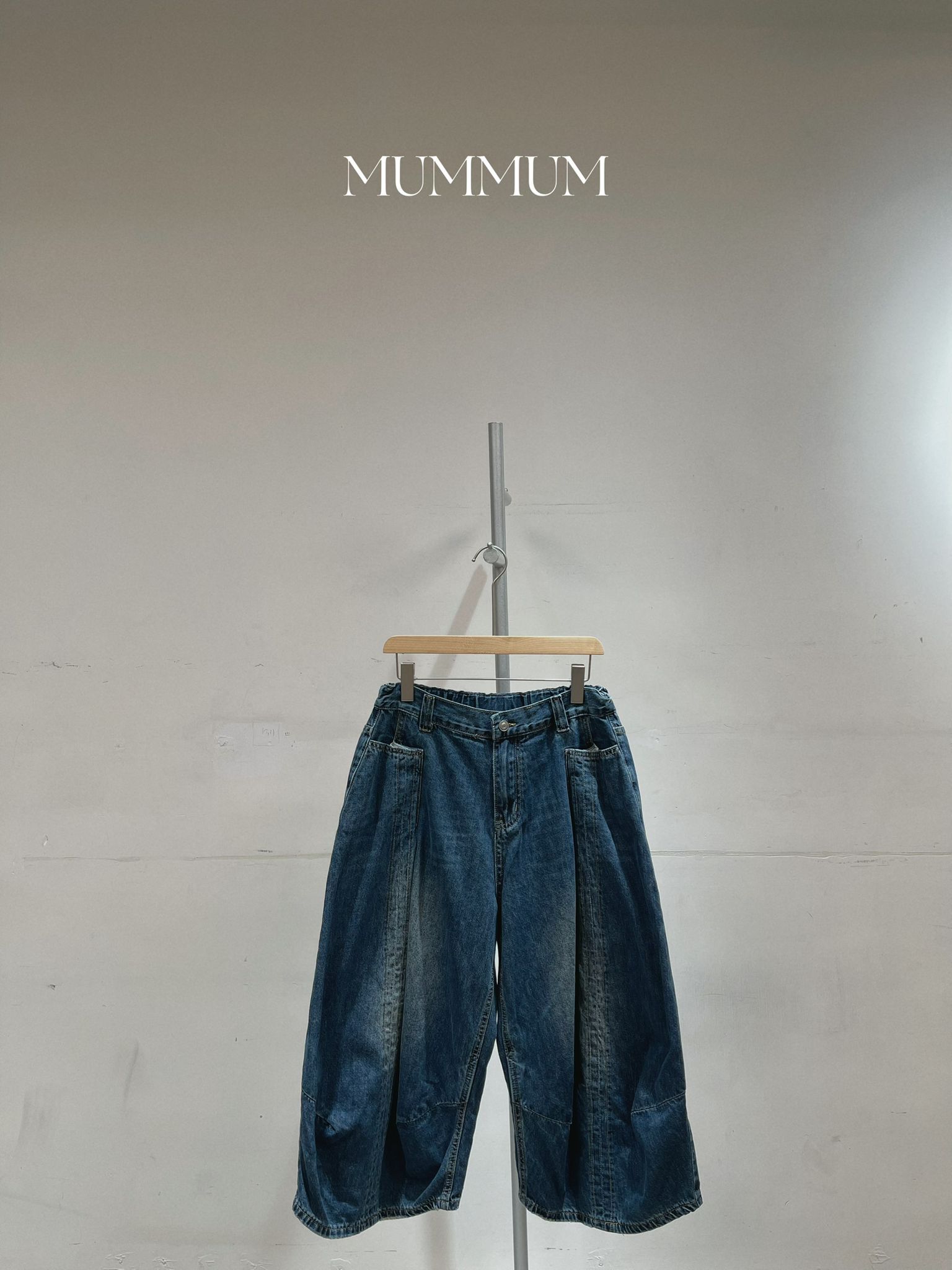 03763a/水洗分線闊腿牛仔褲 30-34/48/32