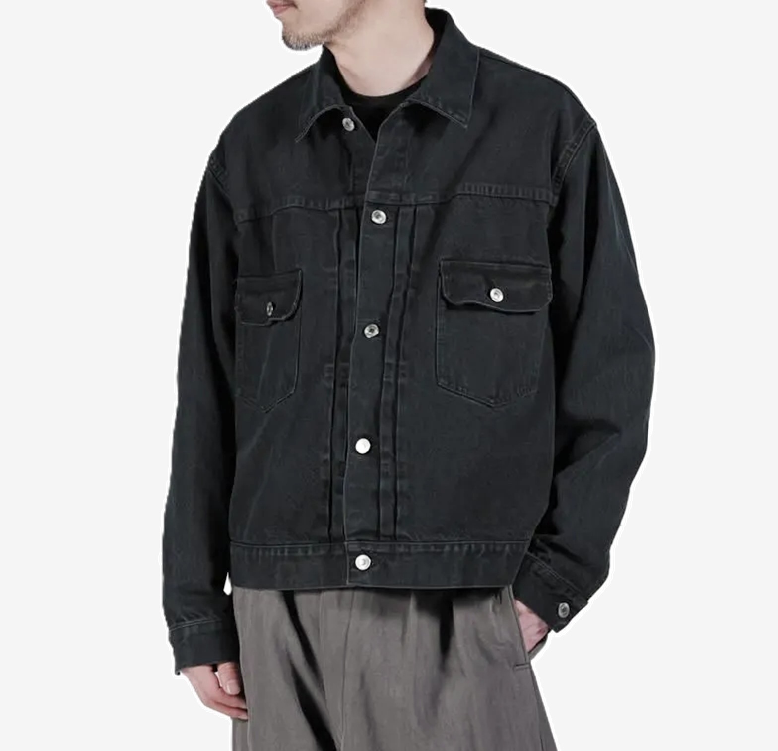 LAST PCS: A.PRESSE 2026 2ND TYPE BLACK DENIM JACKET (26SAP-01-43) - SIZE 46 PRE ORDER ITEM (預訂中)