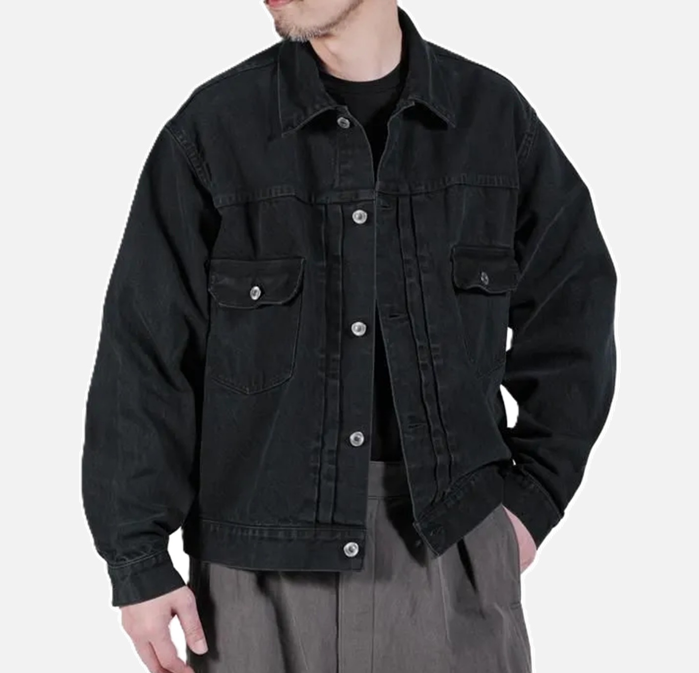 LAST PCS: A.PRESSE 2026 2ND TYPE BLACK DENIM JACKET (26SAP-01-43) - SIZE 46 PRE ORDER ITEM (預訂中)