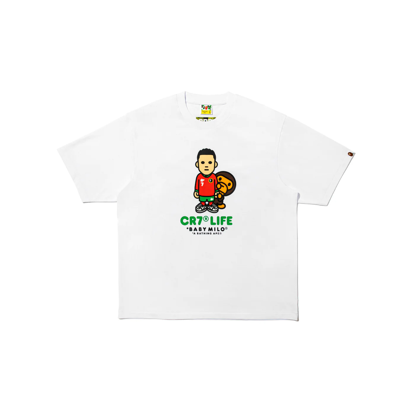 -(B3a04)-A BATHING APE X CR7 LIFE BABY MILO RELAXED FIT TEE BAPE 2026 C羅 插圖T 寬鬆版