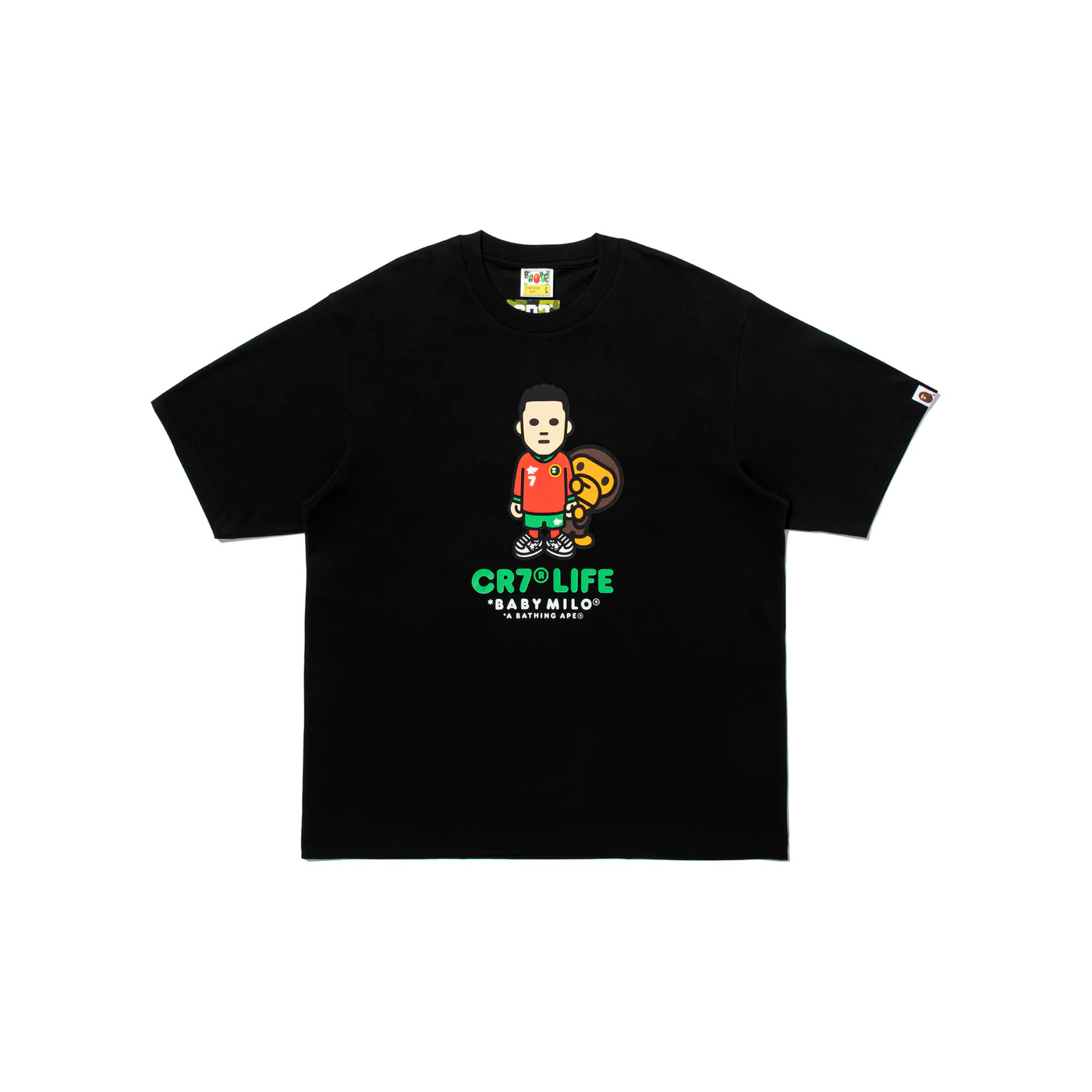 -(B3a04)-A BATHING APE X CR7 LIFE BABY MILO RELAXED FIT TEE BAPE 2026 C羅 插圖T 寬鬆版