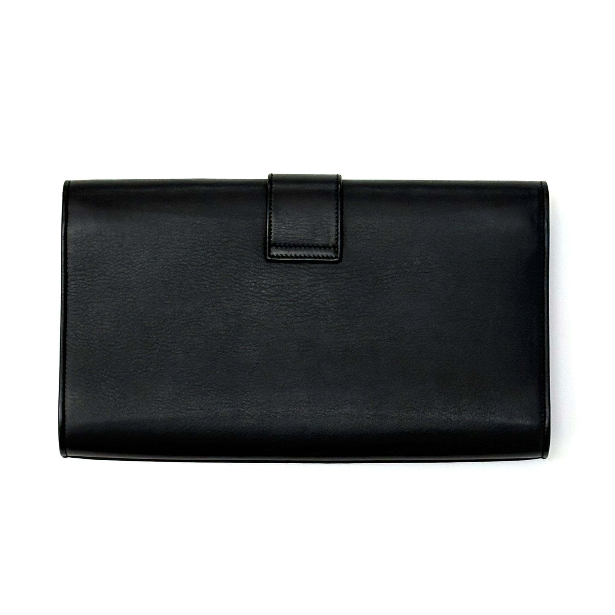95%NEW二手YSL CLUTCH, 311213, CHYC LIGNE, 黑色金扣羊皮, 聖羅蘭手拿包Y扣 #香榭站正品