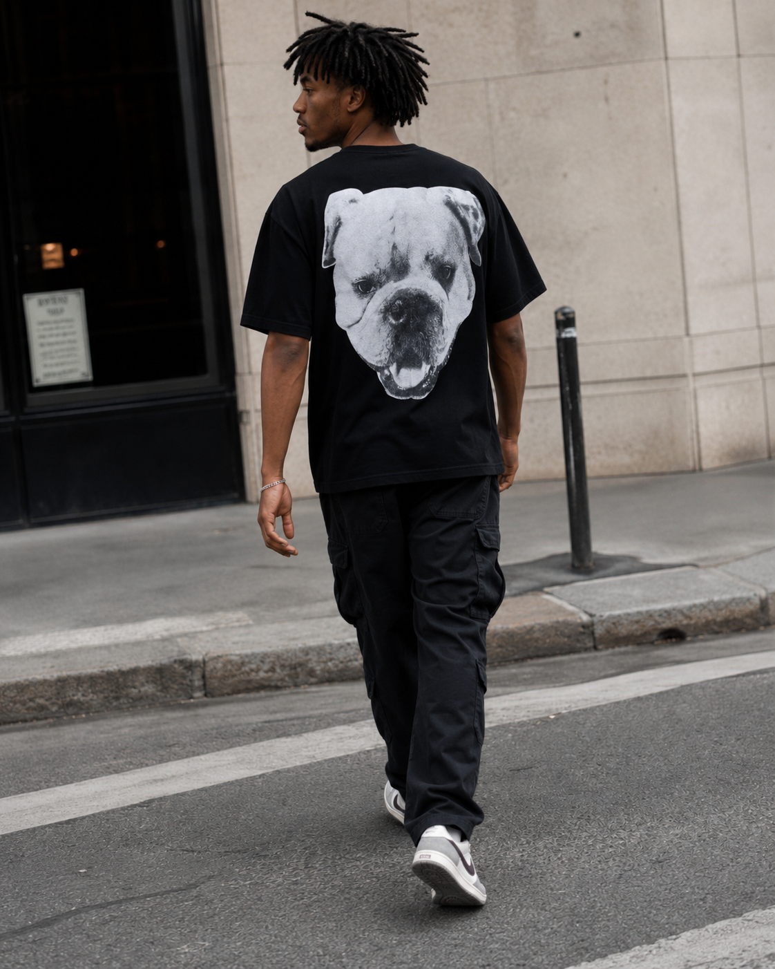 STUSSY BIG DOG STONE WASHED TEE 經典 法鬥 背殺 大LOGO 美式 短T 1905211