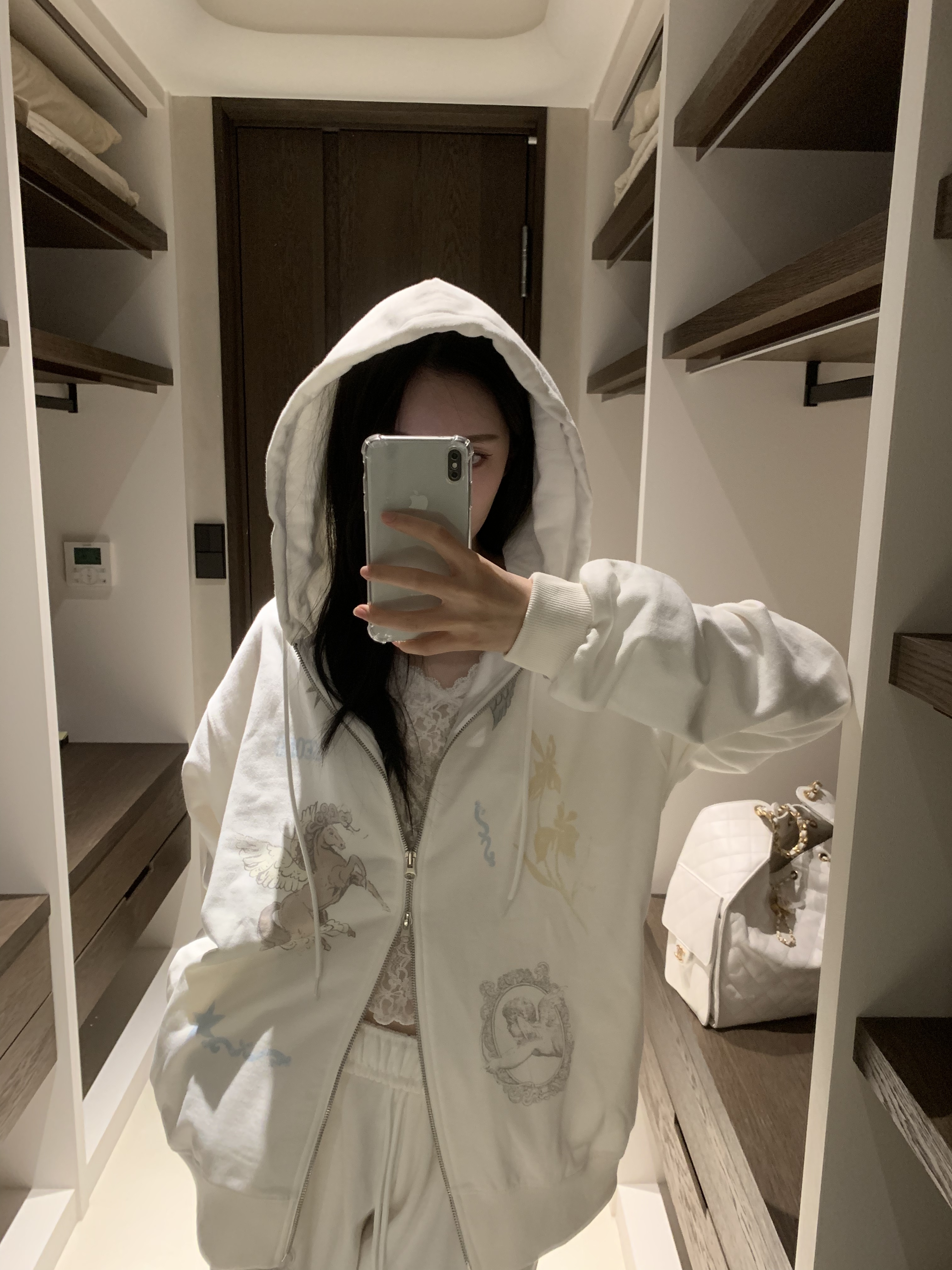 T13 GRAPHIC PRINT ZIP UP HOODIE