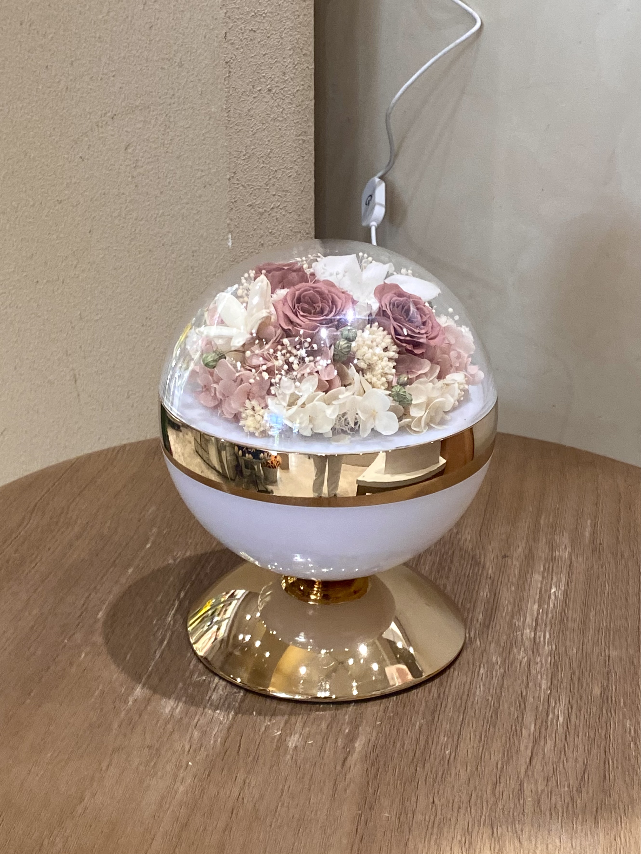 月光波波永生花 小夜燈