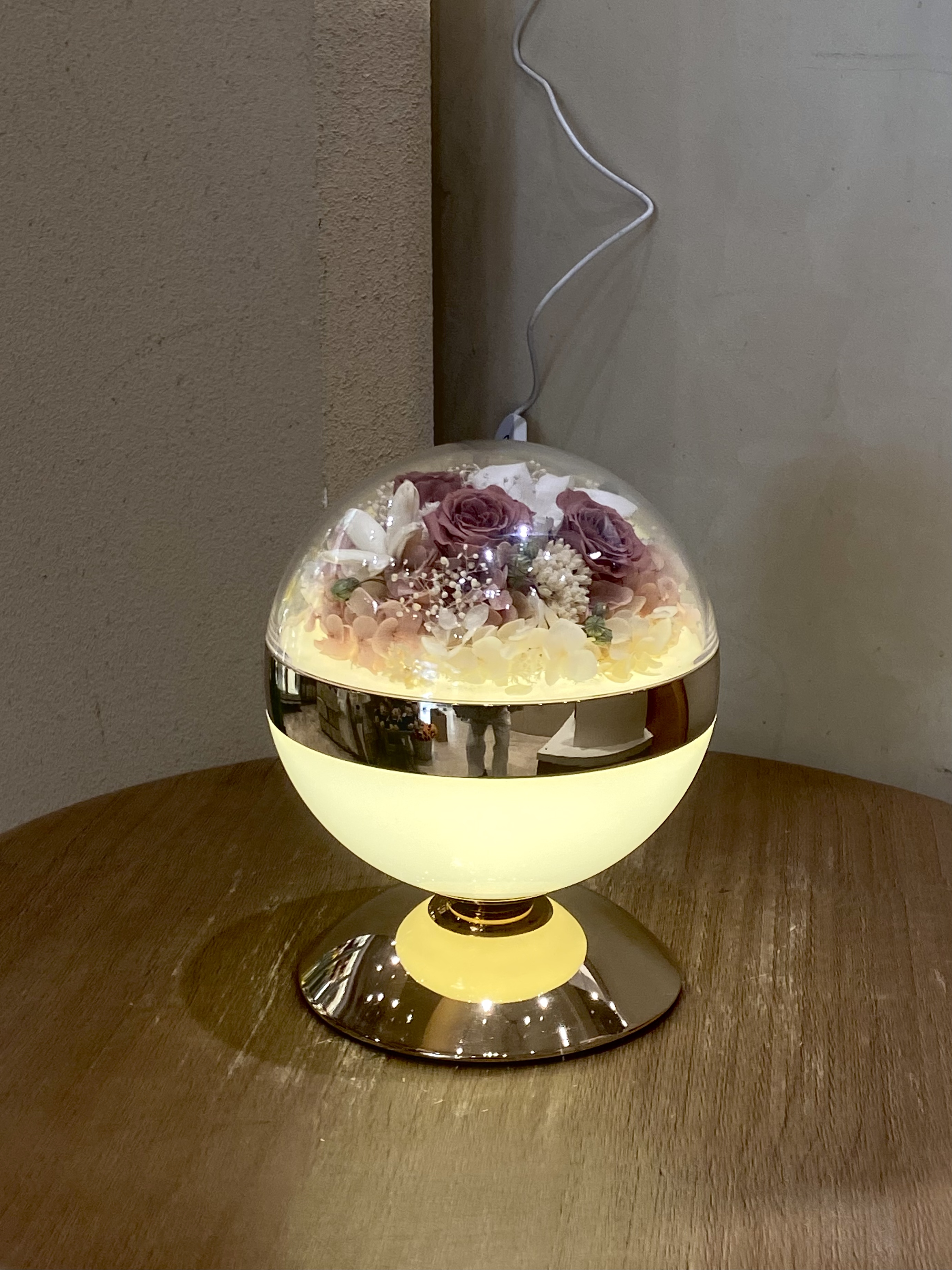 月光波波永生花 小夜燈