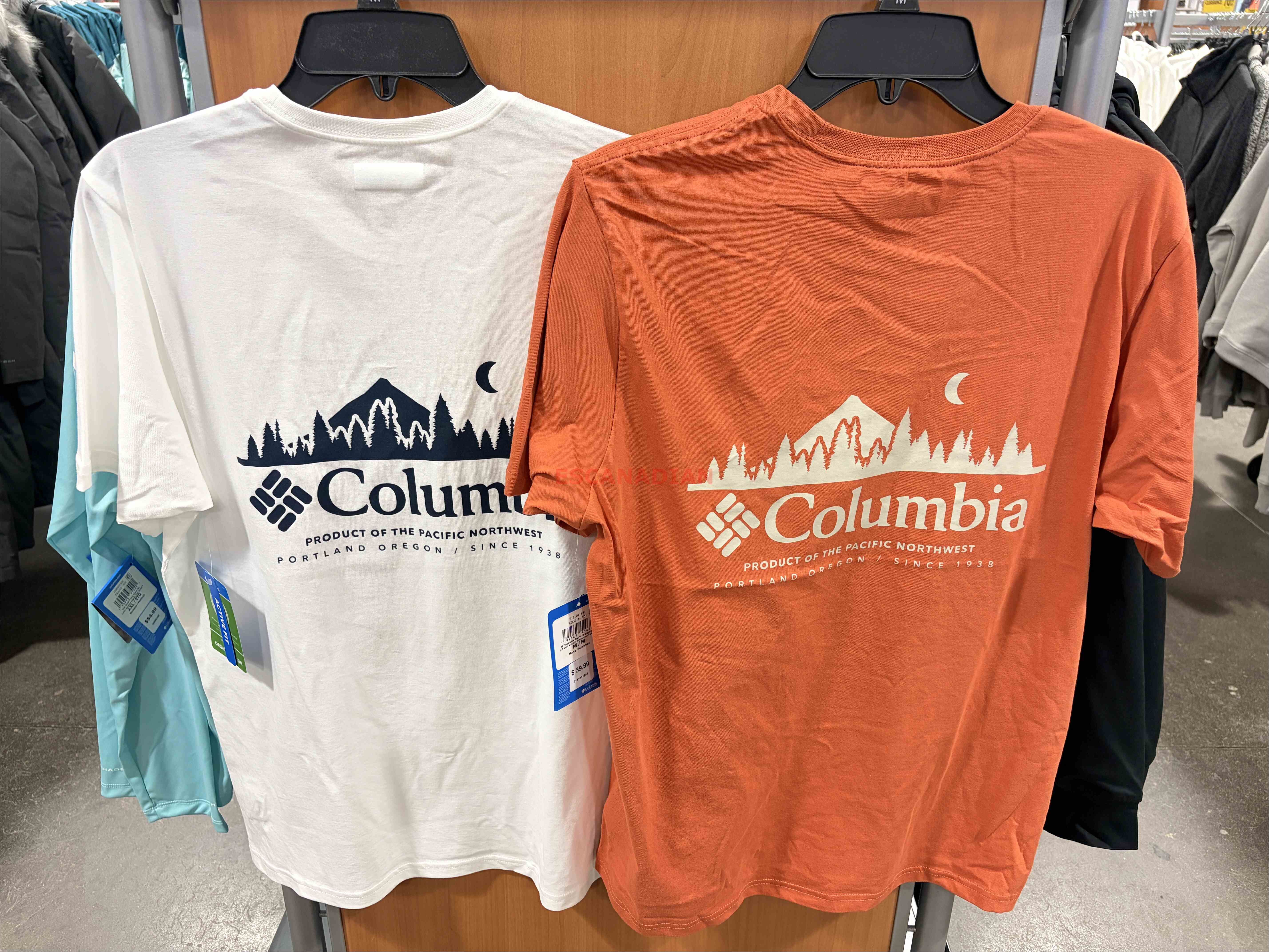 Columbia  男大人 有機棉 正反 風景山脈  短TEE (2色)