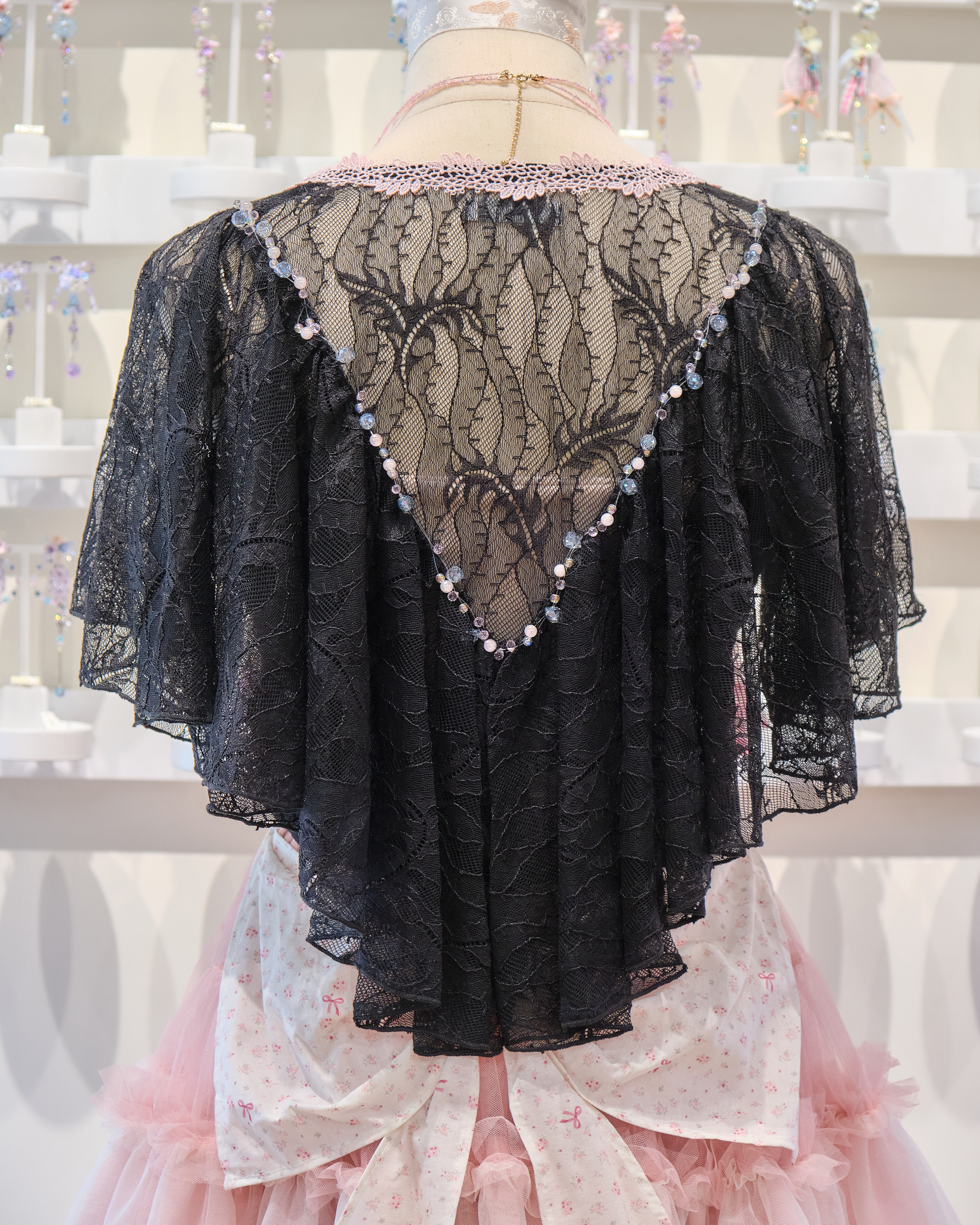 13703 Lace Ruffles Bow Cardigan