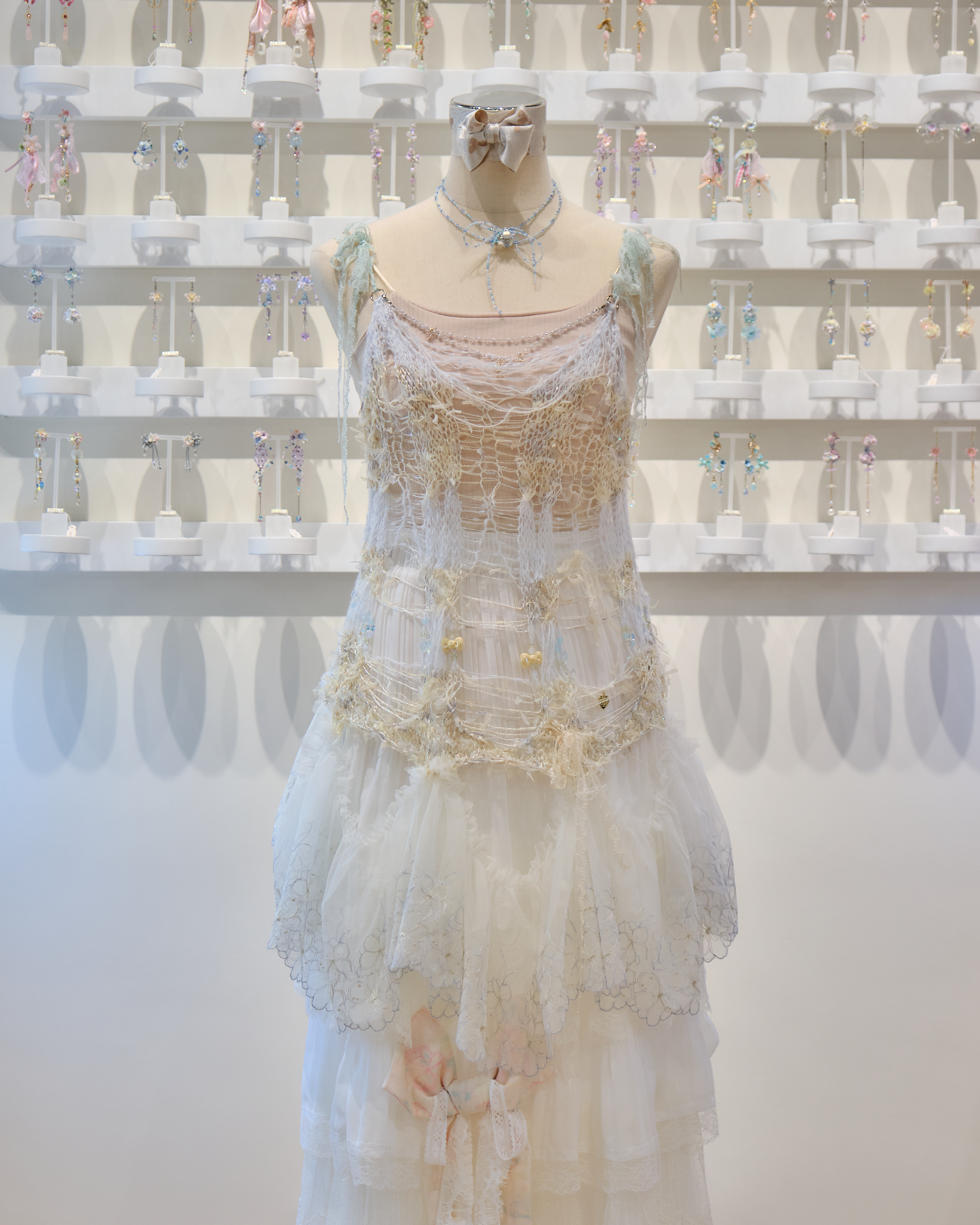 13696 Knitted Hollow-Out Flowy Lace Vest
