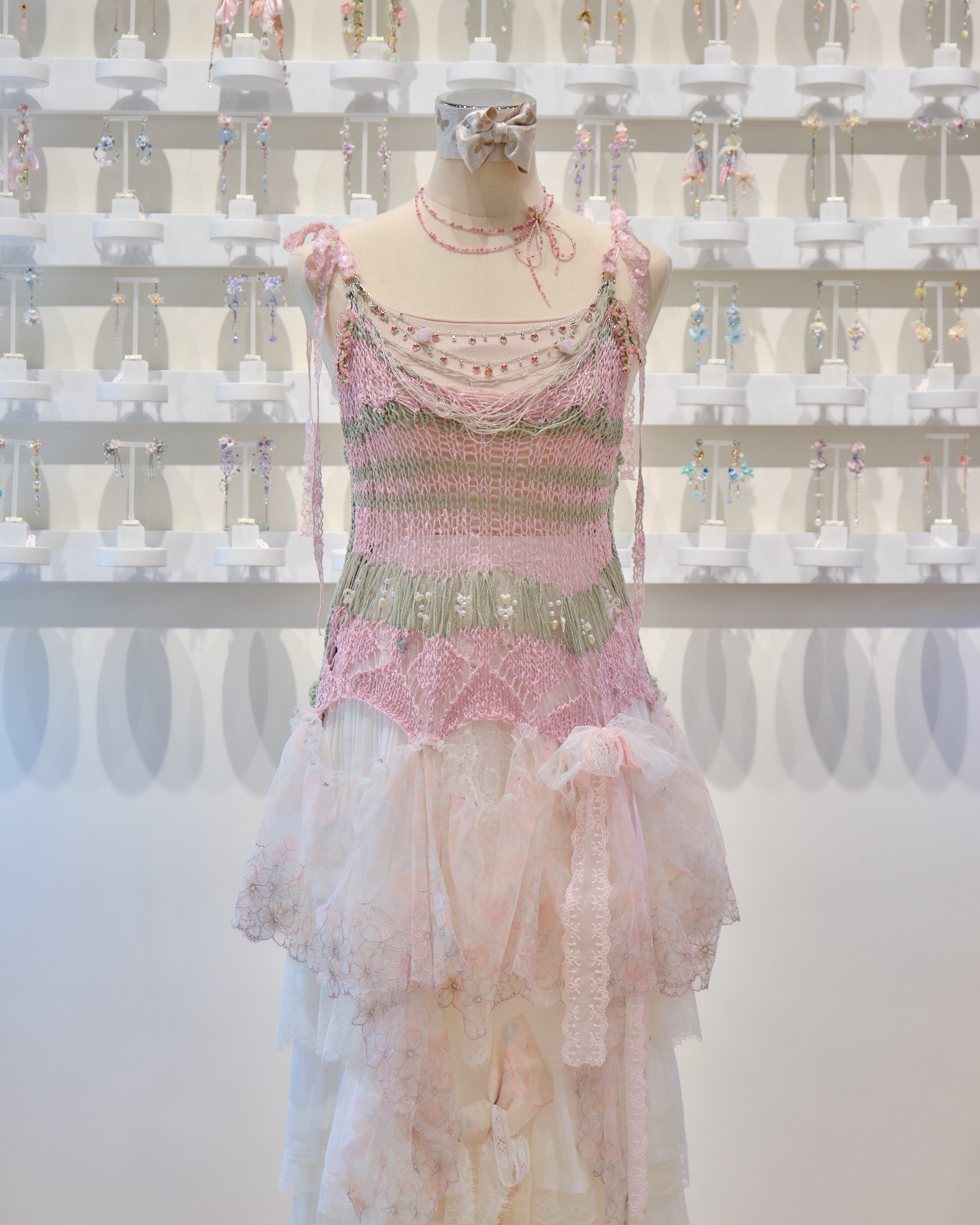 13693 Knitted Hollow-Out Flowy Lace Vest