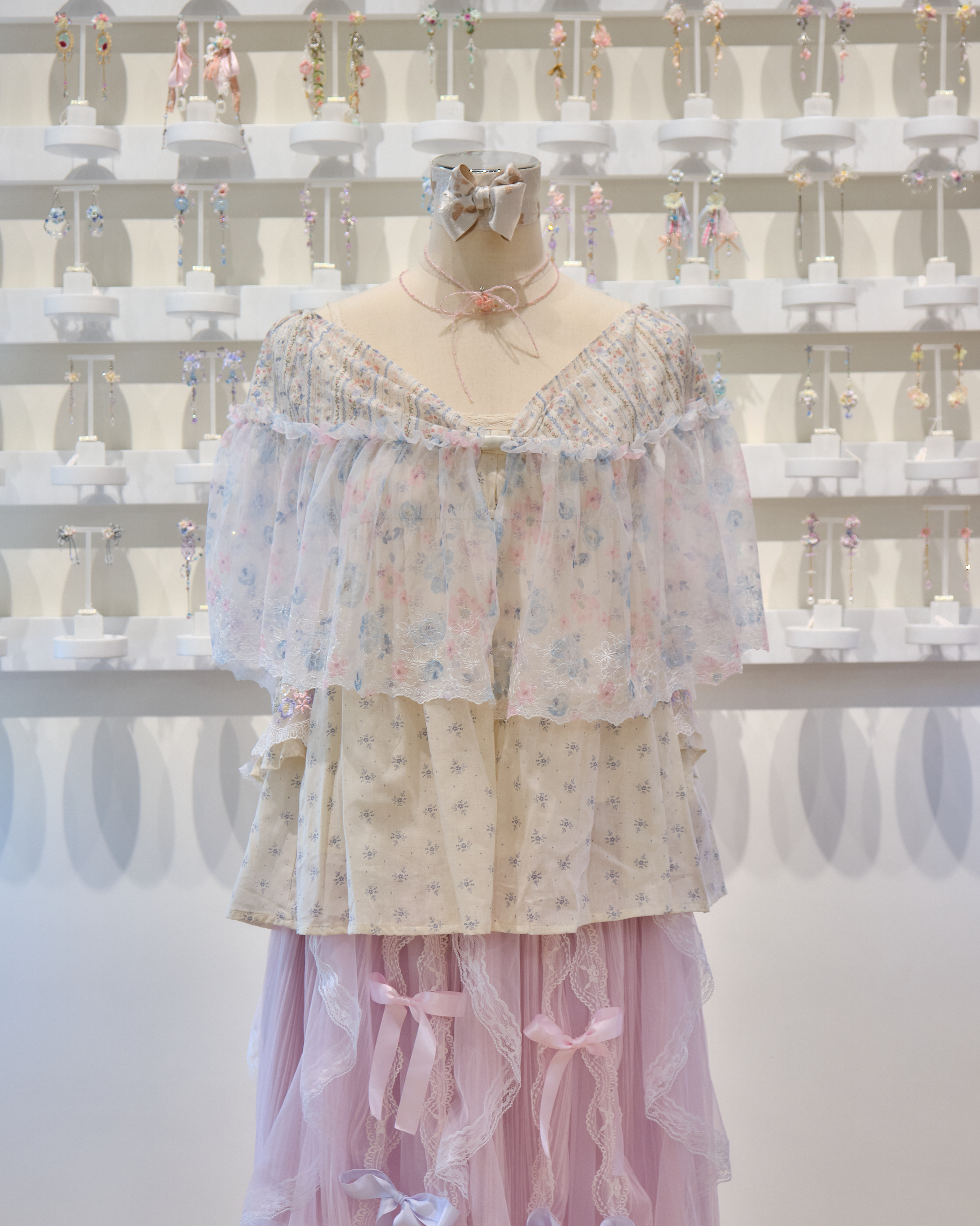 13681 Coquette Ruffle Bow Top
