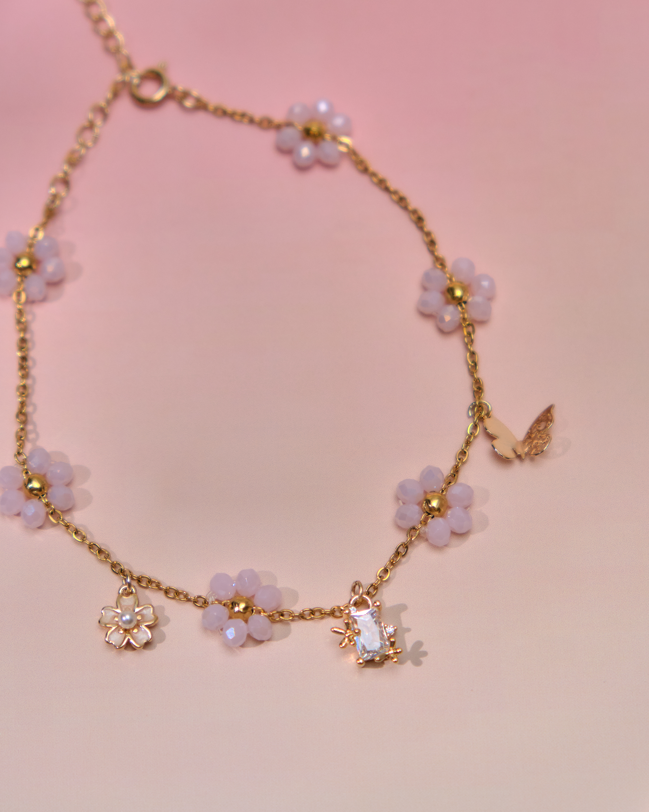 13672 Summer Rainbow Pebbles Anklets
