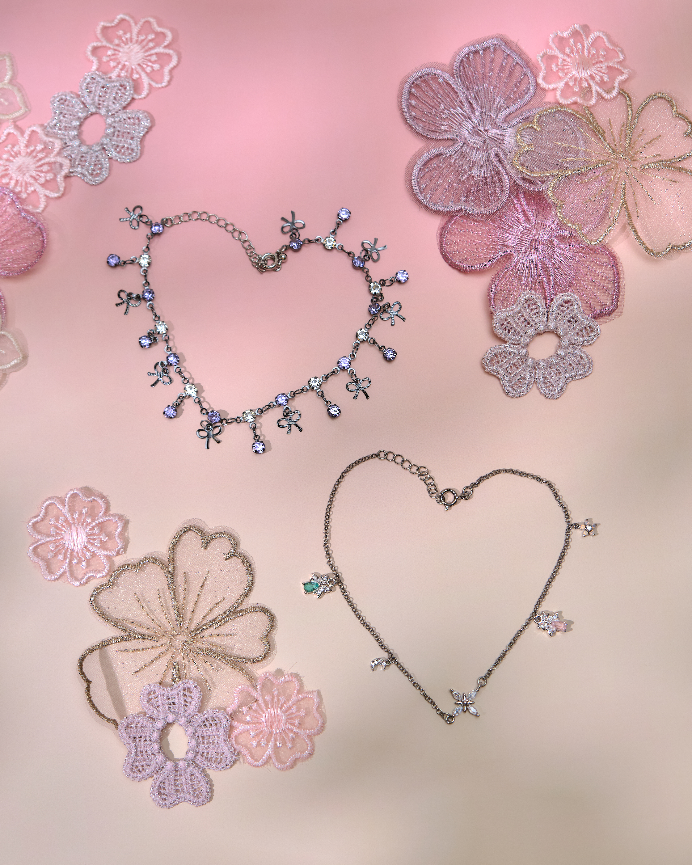 13669 Summer Rainbow Pebbles Anklets