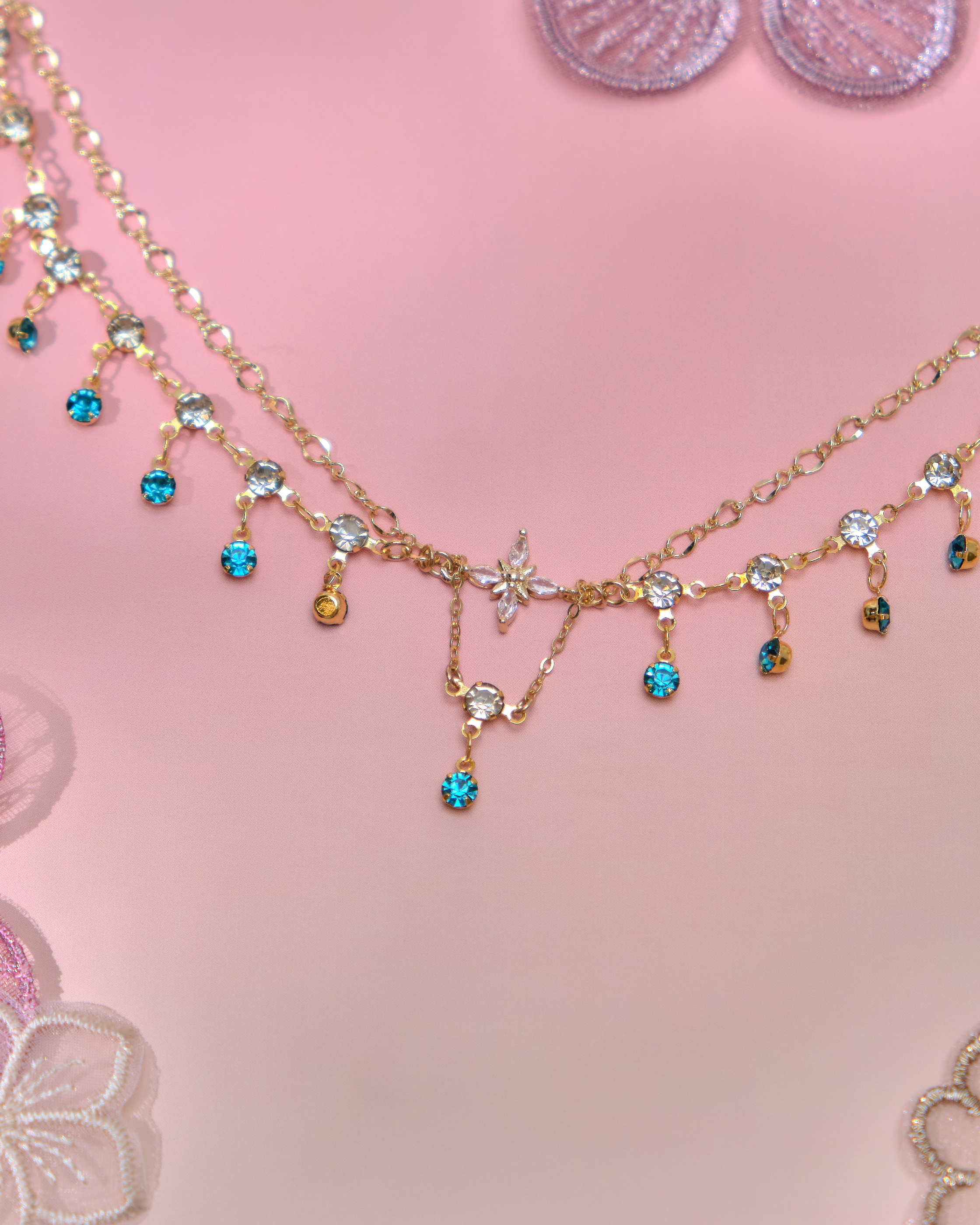 13666 Summer Rainbow Pebbles Anklets