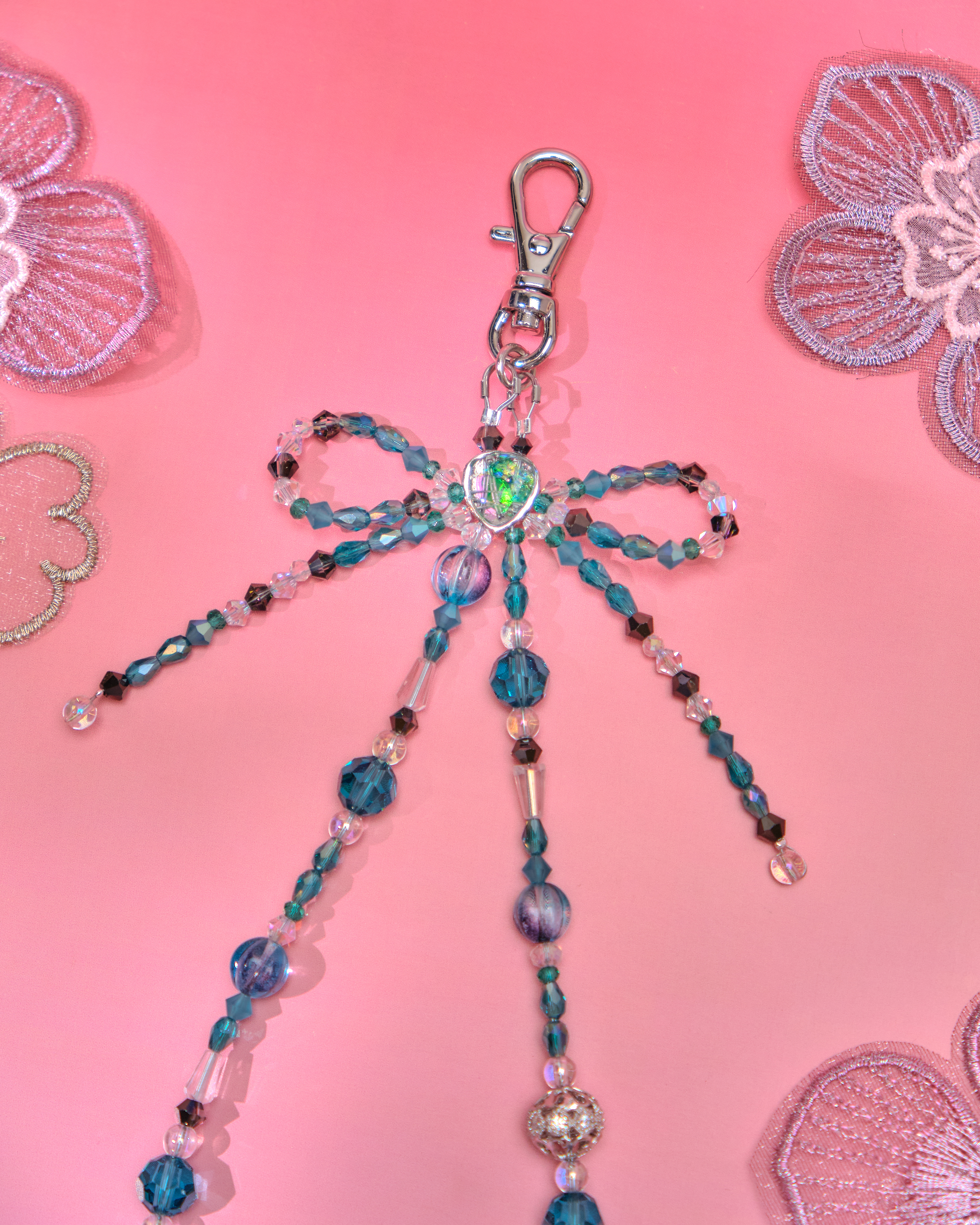 13656 Vibrant Dream Bow Beaded Phone Strap
