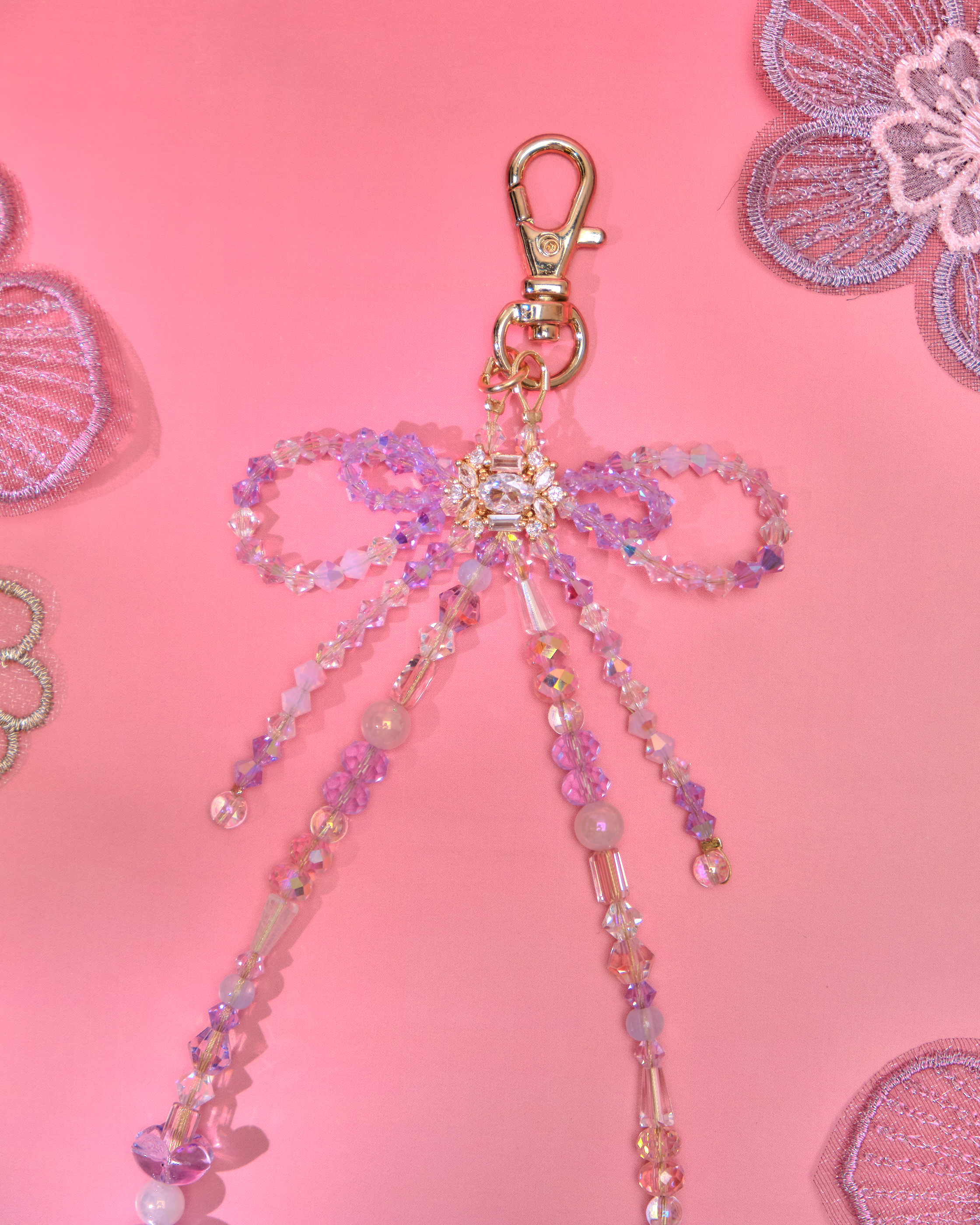 13655 Vibrant Dream Bow Beaded Phone Strap