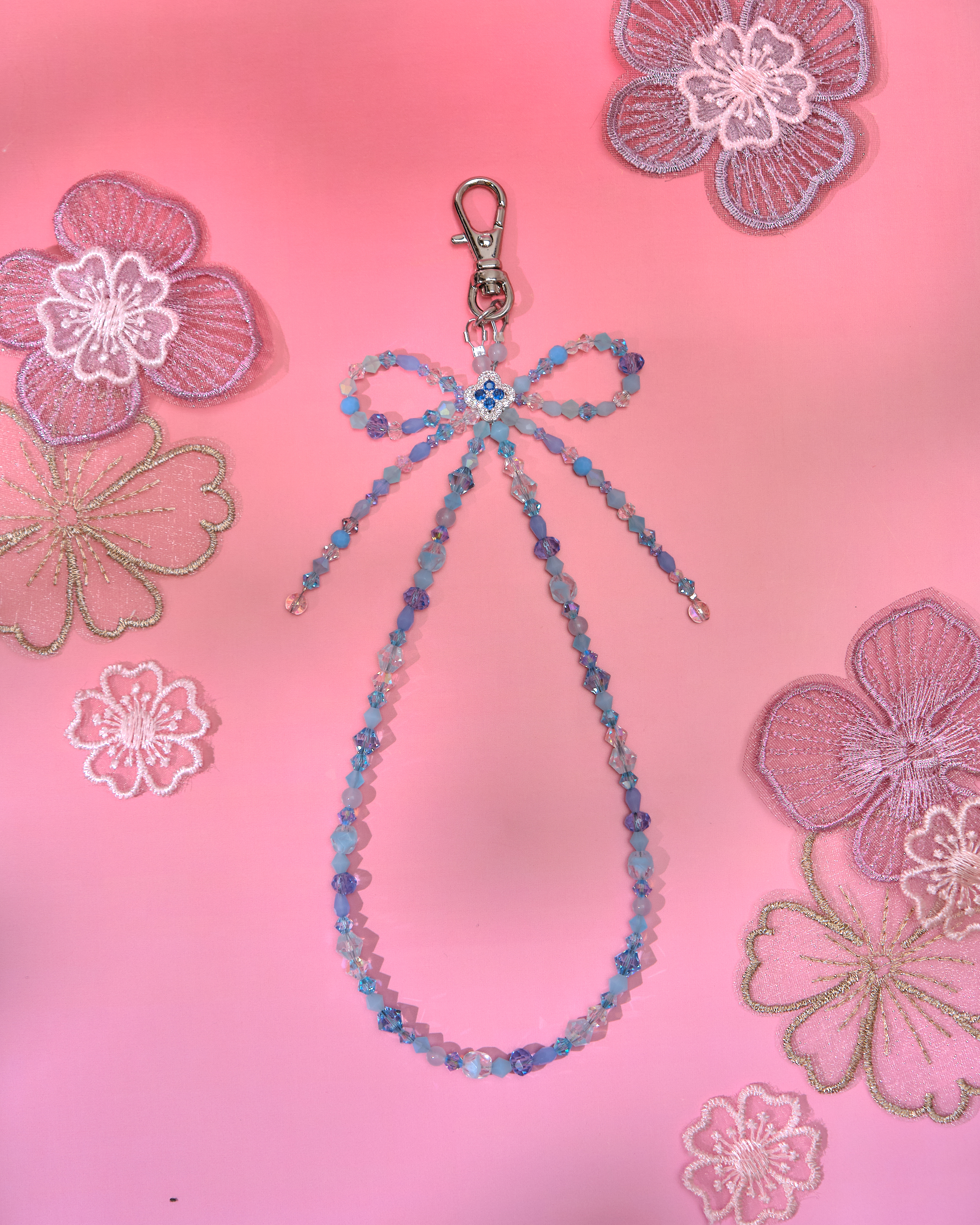 13653 Vibrant Dream Bow Beaded Phone Strap