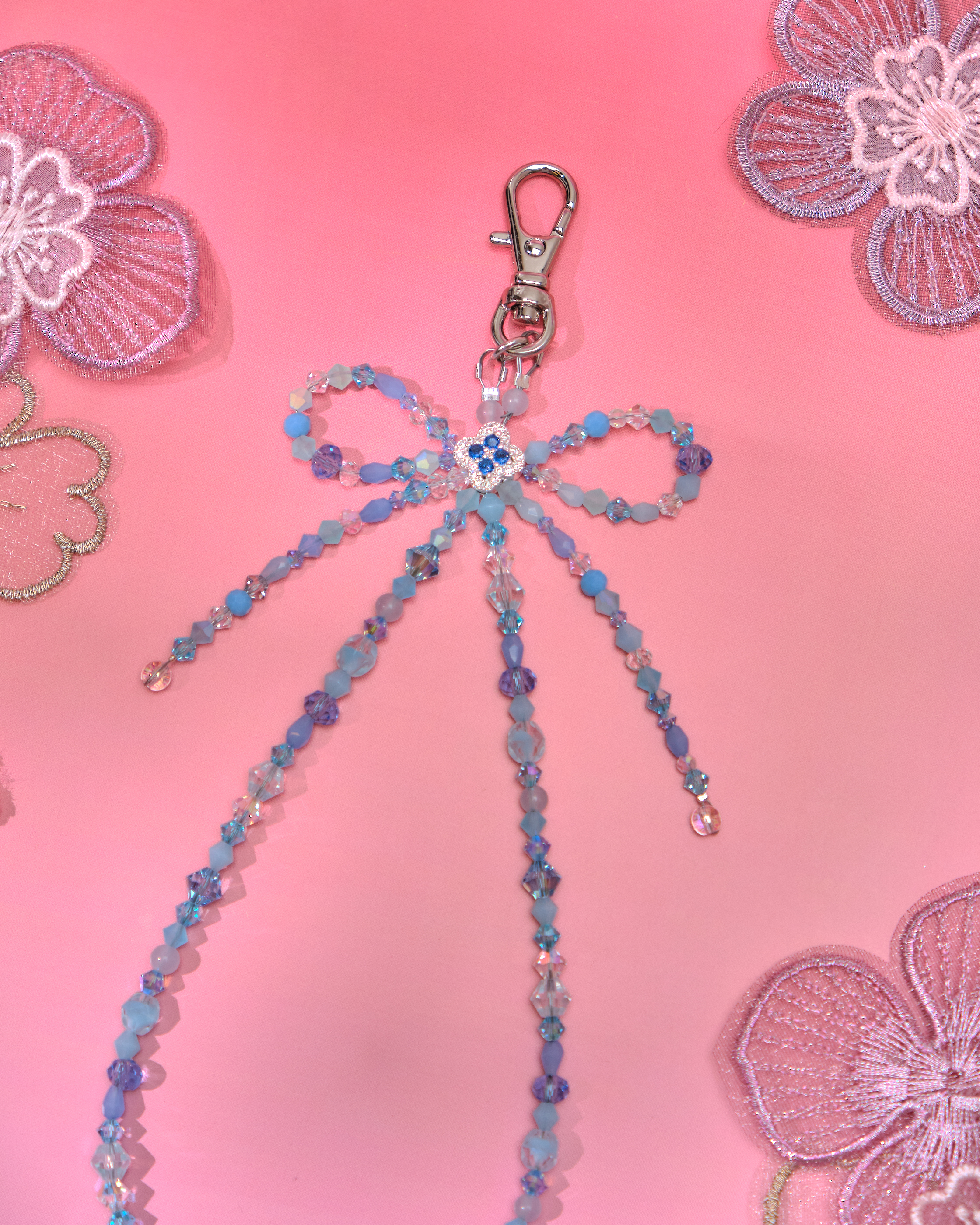 13653 Vibrant Dream Bow Beaded Phone Strap