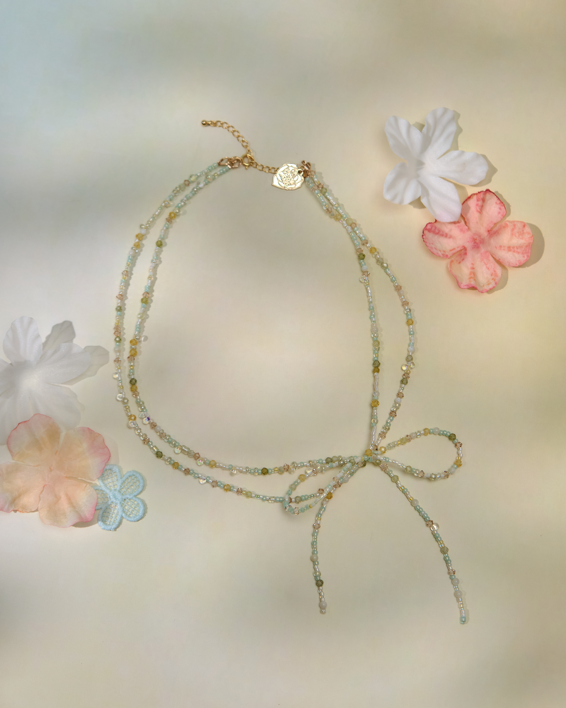 13652 Romantic Twinkly Bow Necklace