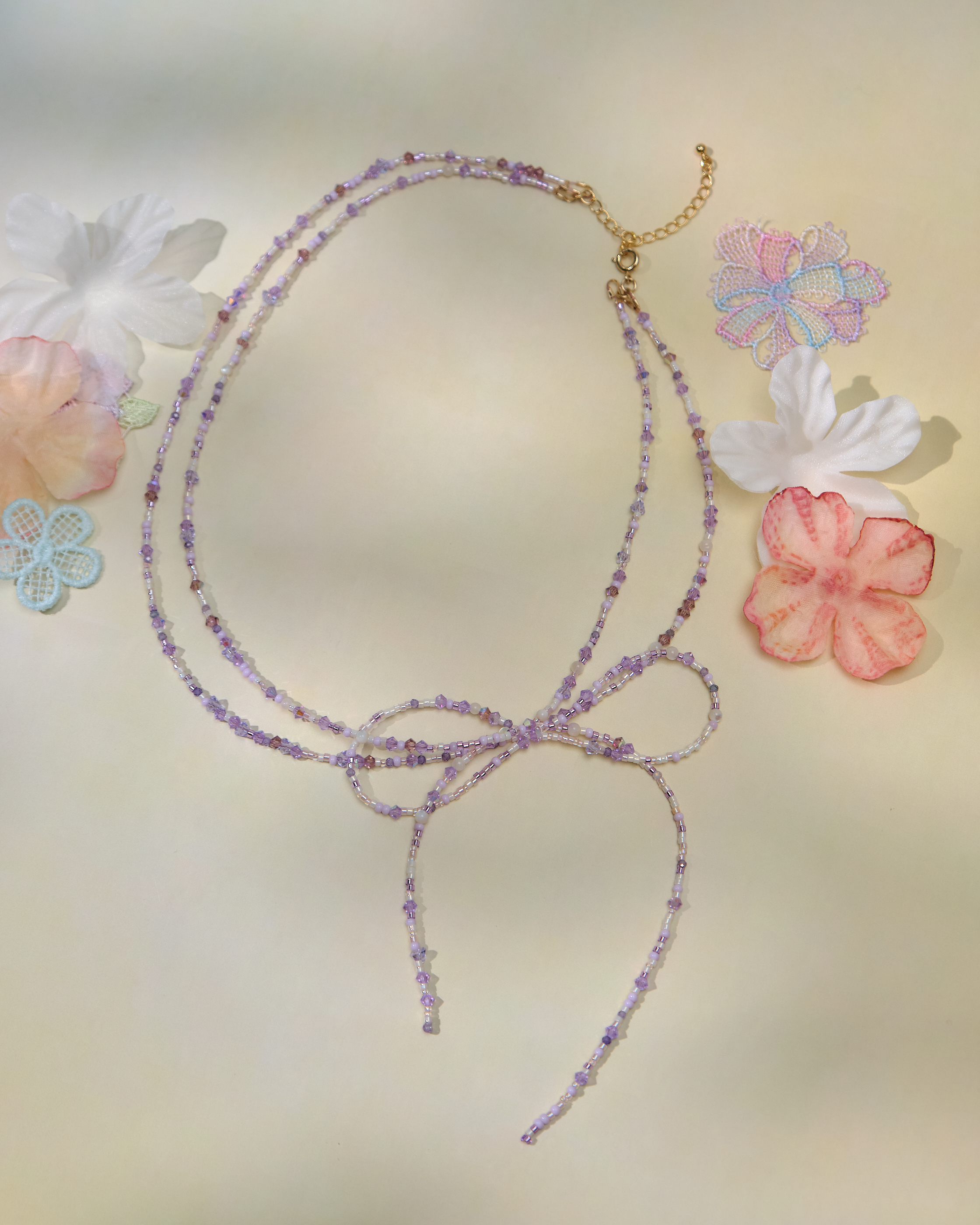 13651 Romantic Twinkly Bow Necklace