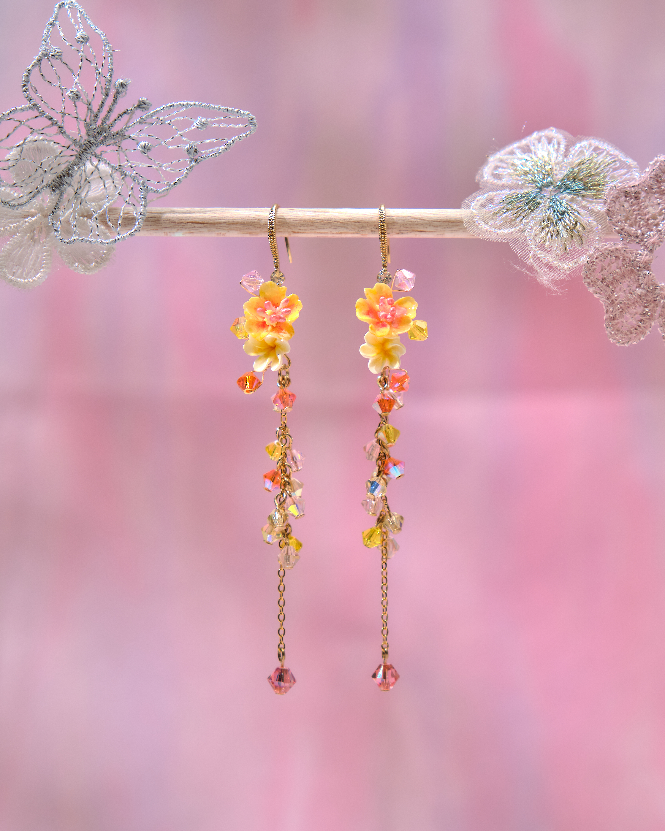 13642 Floral Cascade Dangle Earrings