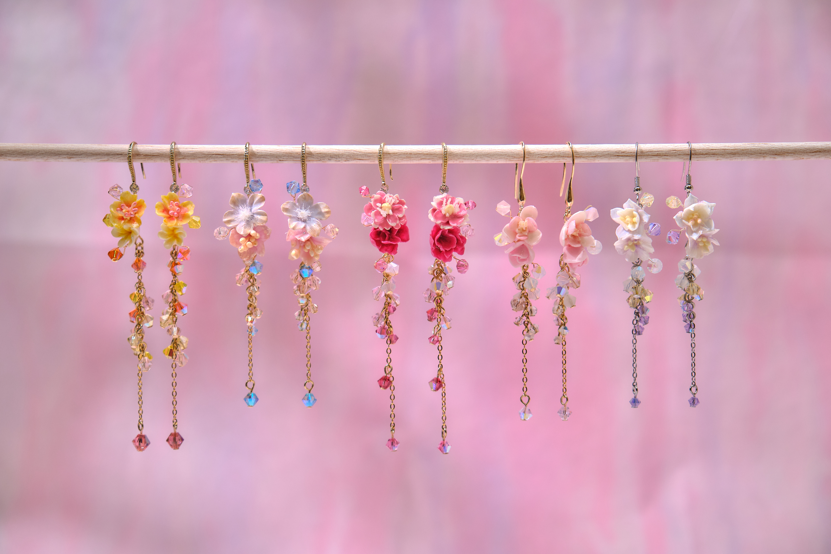 13641 Floral Cascade Dangle Earrings