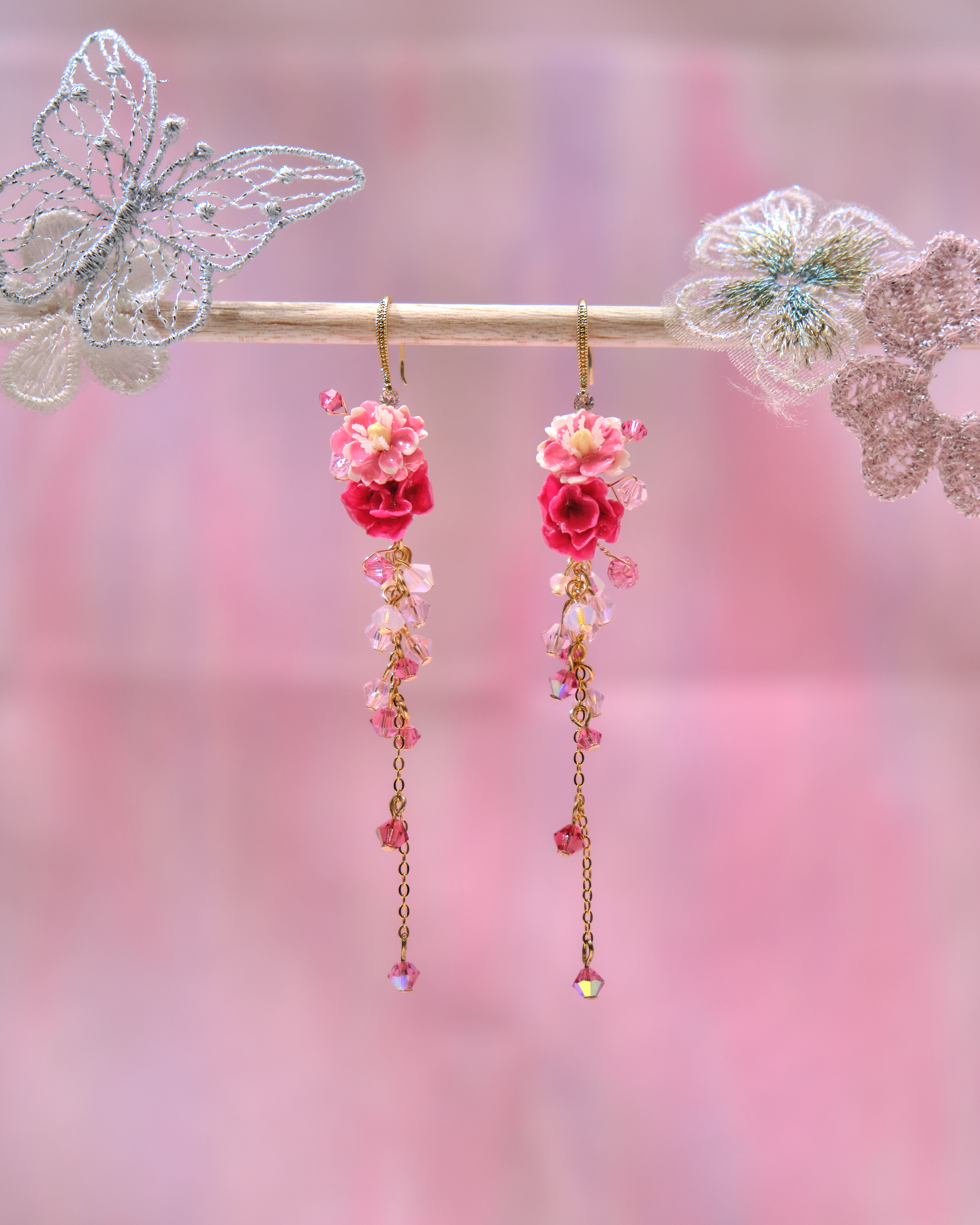 13641 Floral Cascade Dangle Earrings
