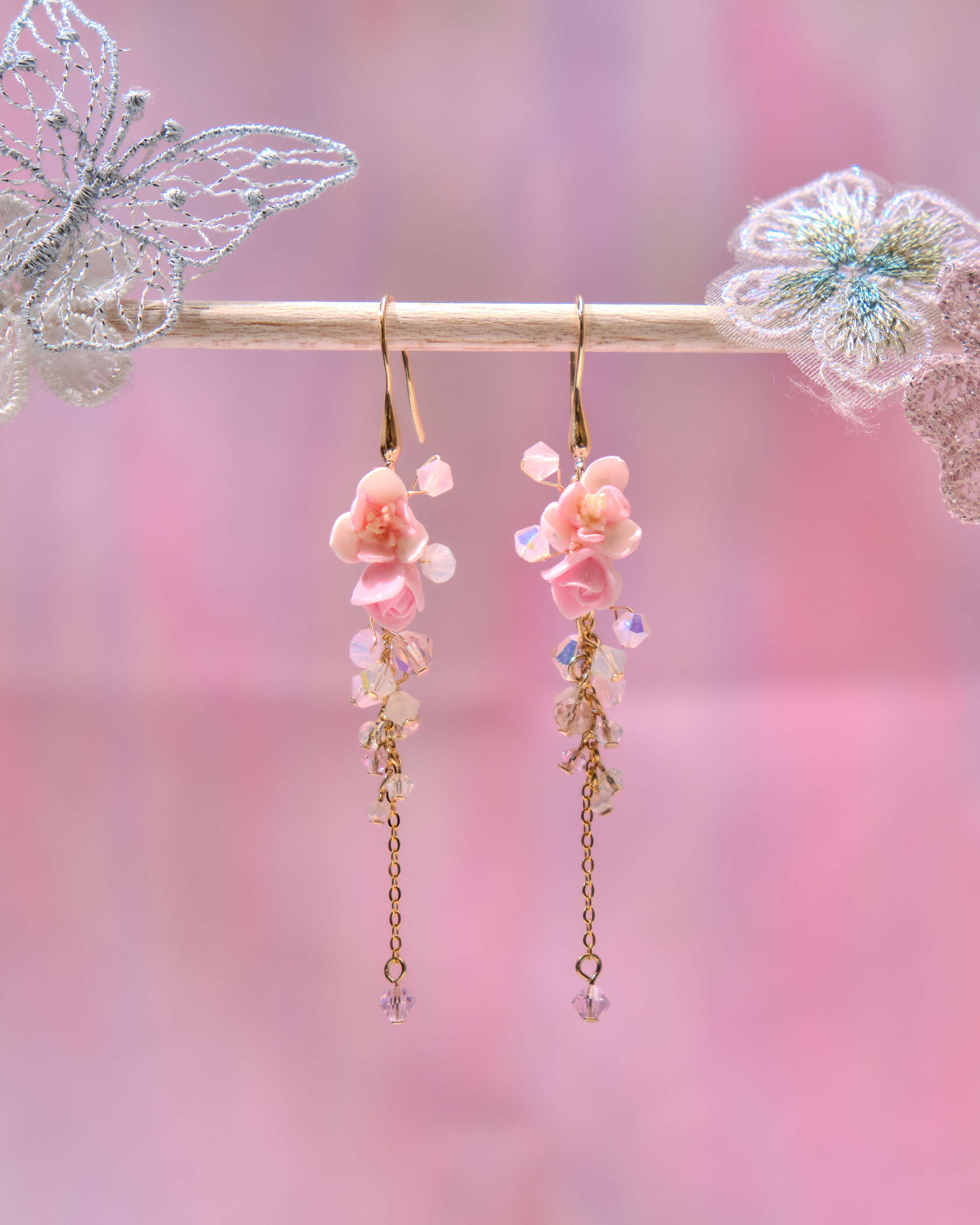 13640 Floral Cascade Dangle Earrings
