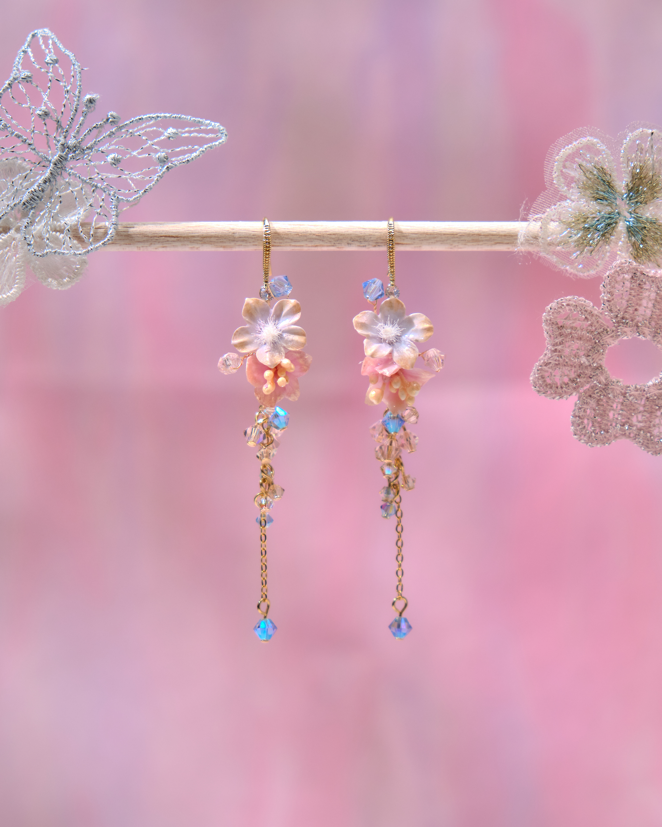 13639 Floral Cascade Dangle Earrings