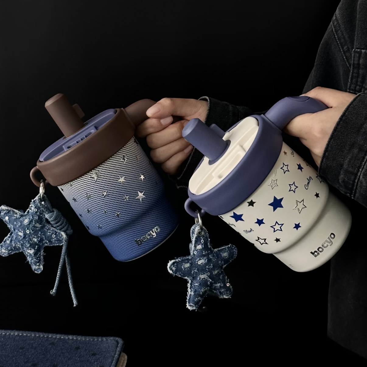 (預購）附吊飾✨原創品牌Bocyo 星星牛仔保溫杯
