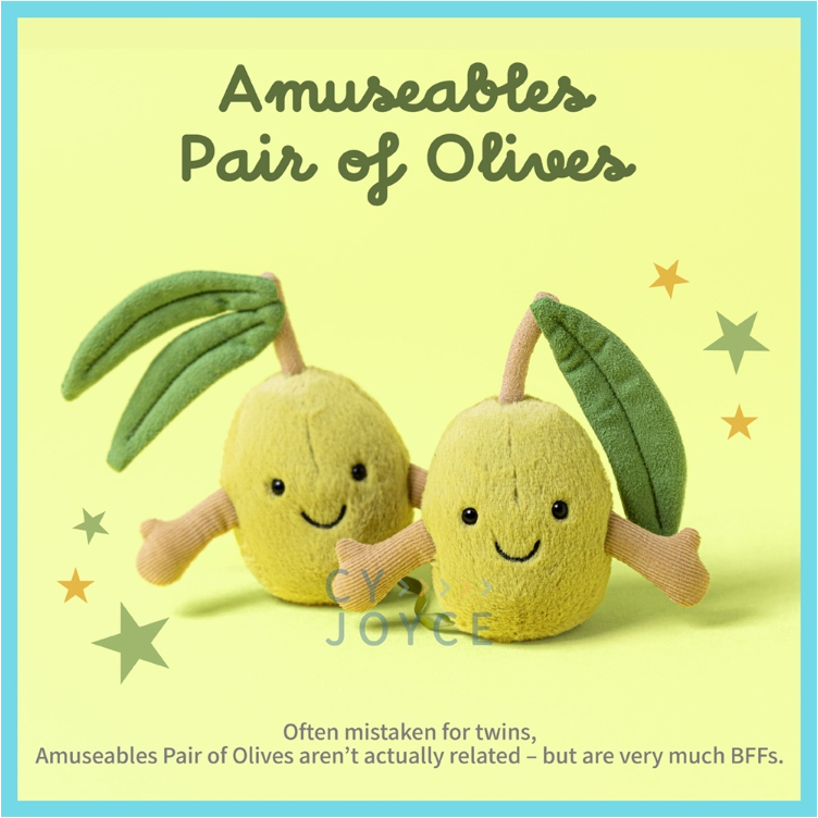 【樂森藥局】英國Jellycat  Amuseables Pair of Olives趣味綠橄欖 18cm