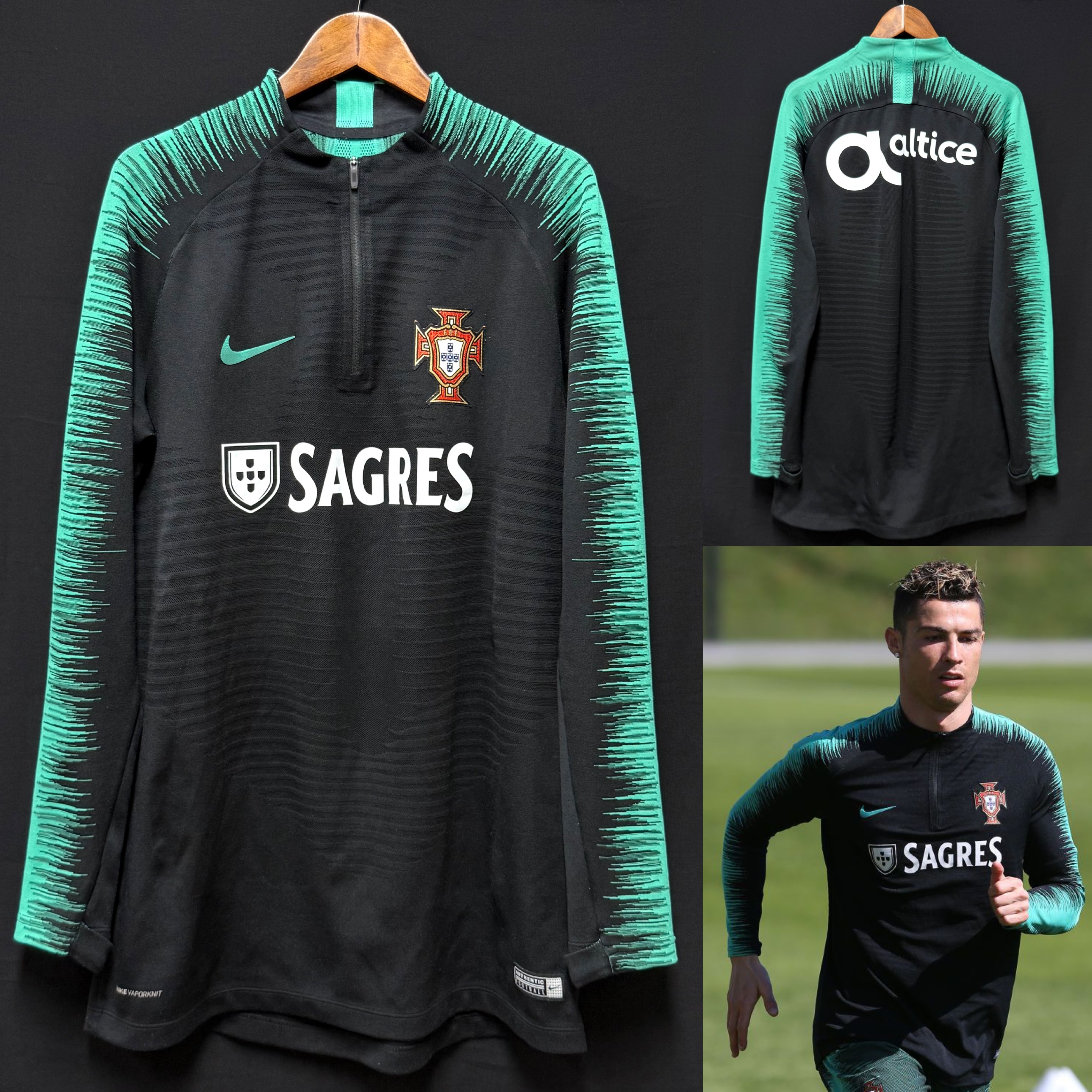 (Player Issue) Portugal 2018 Nike Player Issue Half Zip Training Shirt