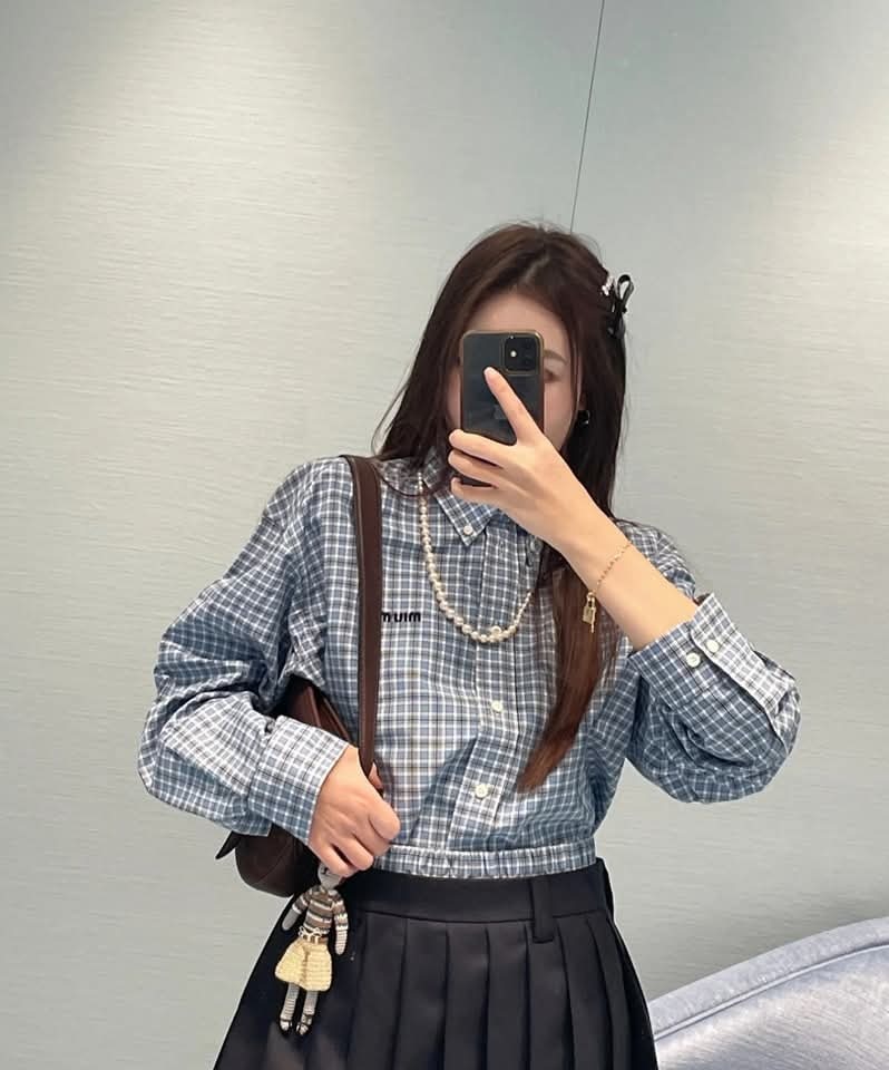 Miu miu 格仔 長袖襯