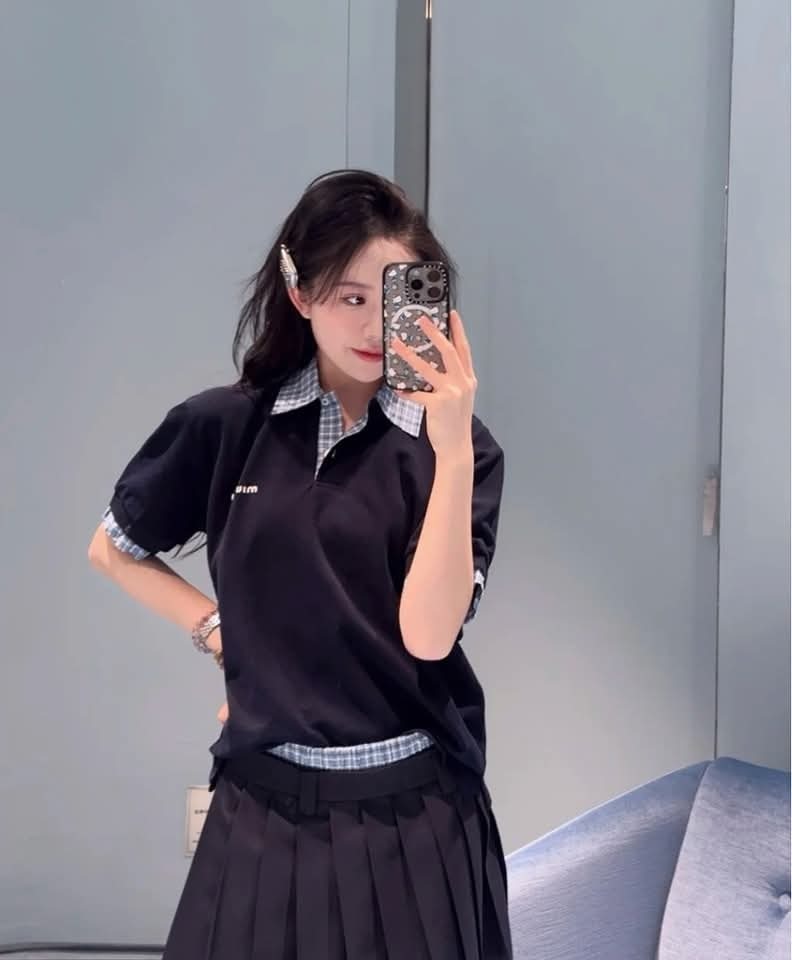 Miu miu 格仔反領 上衣