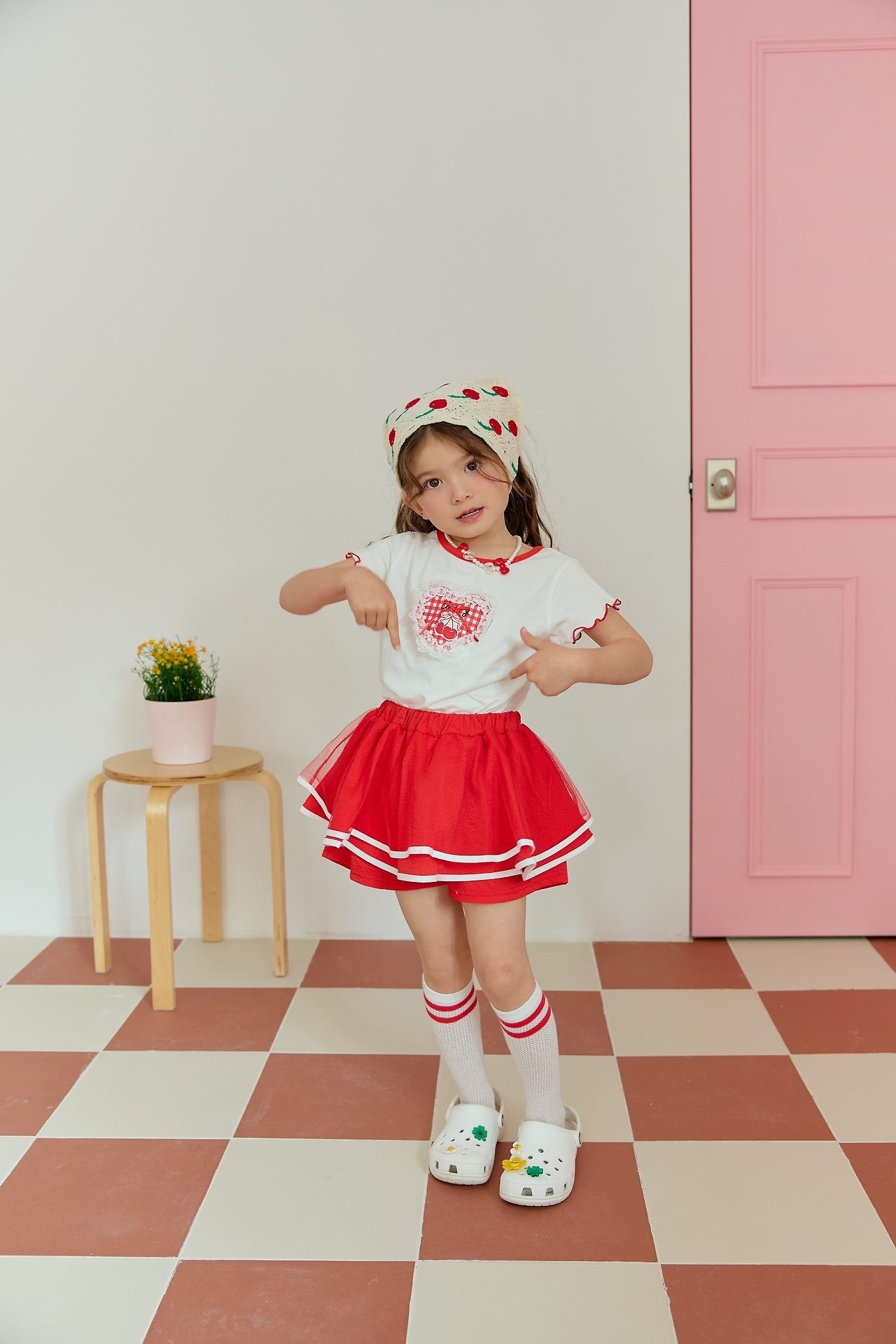 Sera Check Heart Tee