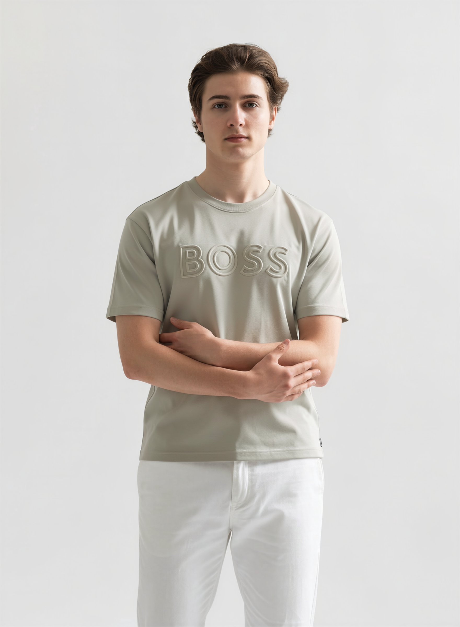 HUGO BOSS 立體大logo 男款 tee