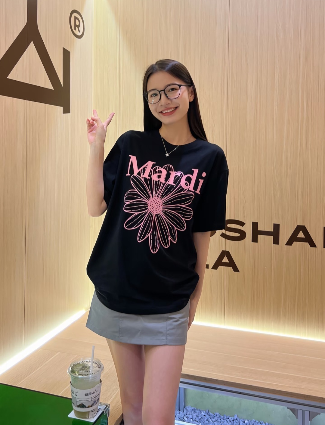 Mardi oversized 粉色系 雛菊Tee