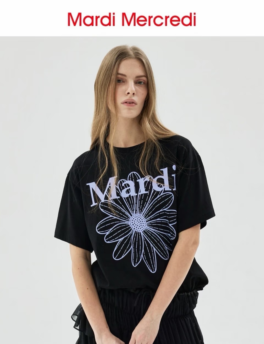 Mardi oversized 紫色系 雛菊Tee