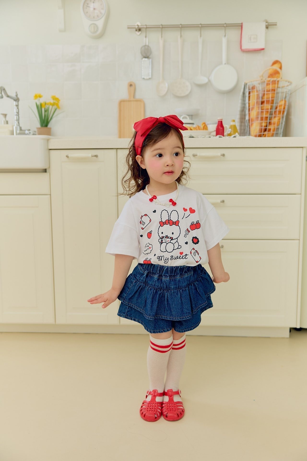 Sera Denim Frill Skirt Pants