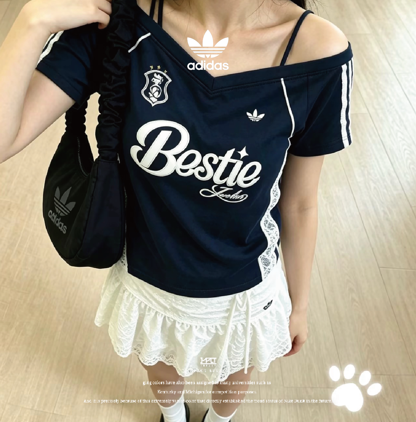 Adidas originals 露肩 寬鬆 吊帶 純慾 蕾絲 球衣 兩色 KU4756 KU4757